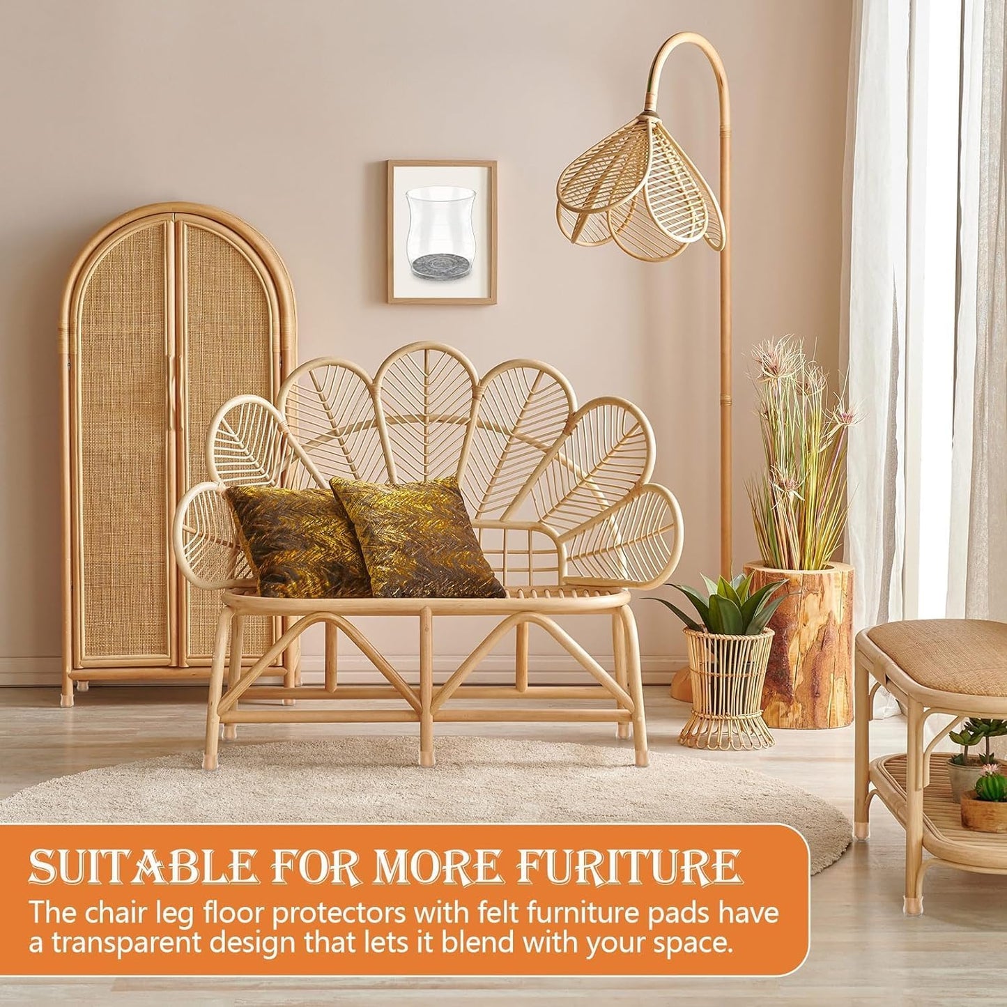 Furniture Pads for Chair Legs - 16 Pcs Floor Protectors for Chair/Table Feet, Sliders to Prevent Scratches and Noise - Caps/Pads for Smooth Moving (Medium Size 1.3''~1.8'')
