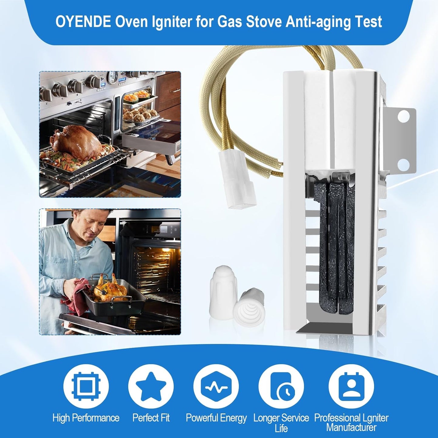 Gas Stove Oven Igniter for Whirlpool, Amana, Estate, Magic Chef, and Roper - Replaces W10918546VP, AP6037202, PS11770066 - Compatible with Various Models (SF1/2/3, TGP, VSF, WFG, YSF)