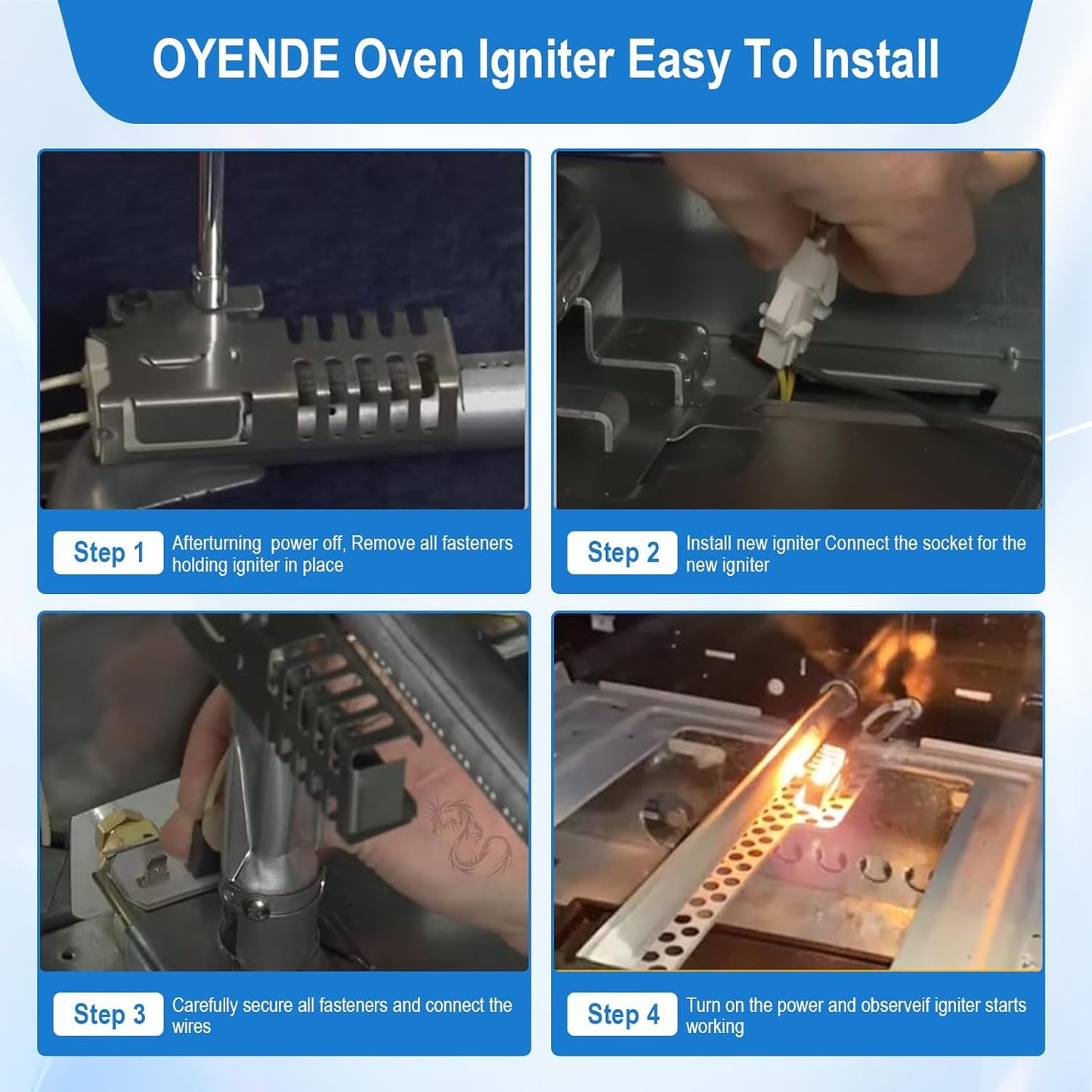 Gas Stove Oven Igniter for Whirlpool, Amana, Estate, Magic Chef, and Roper - Replaces W10918546VP, AP6037202, PS11770066 - Compatible with Various Models (SF1/2/3, TGP, VSF, WFG, YSF)