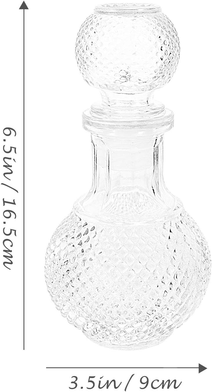 Glass Decanter Set with Stopper - 250ml Bottle Dispenser for Whiskey, Tequila, and Brandy - Tofficu Whiskey Decanter