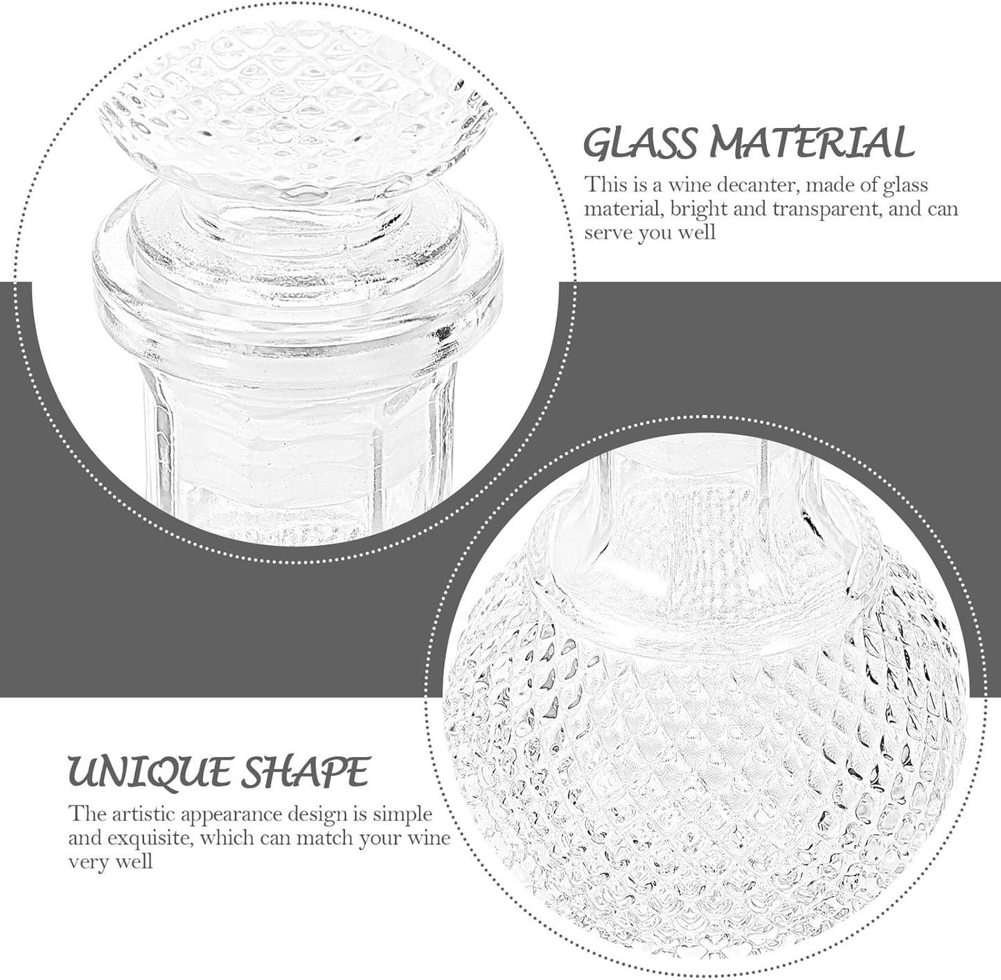 Glass Decanter Set with Stopper - 250ml Bottle Dispenser for Whiskey, Tequila, and Brandy - Tofficu Whiskey Decanter