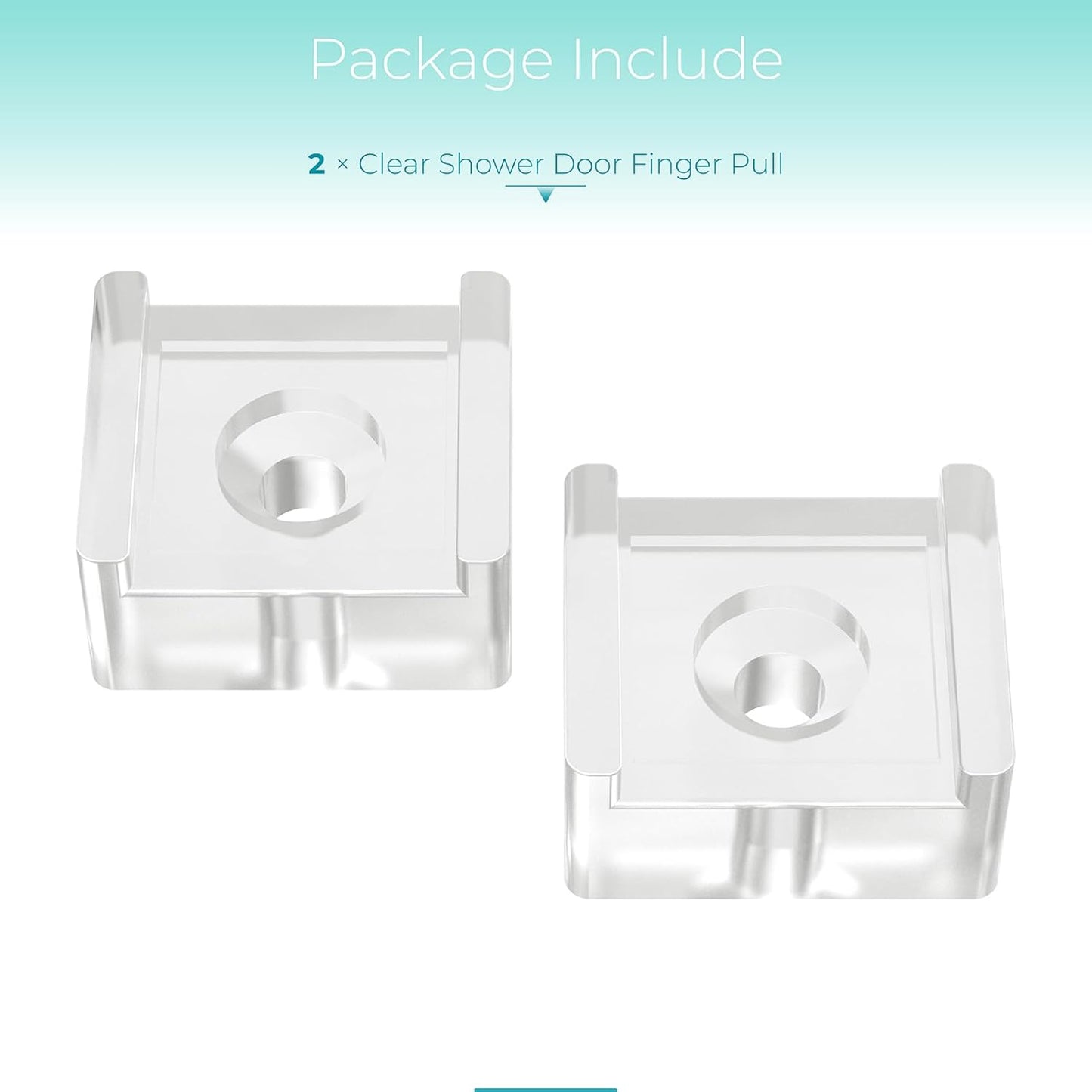 Glass Sliding Door Finger Pull & Bumper Stops Set - Shower Door Replacement Parts for Basco/Alumax Doors - 2 Pack
