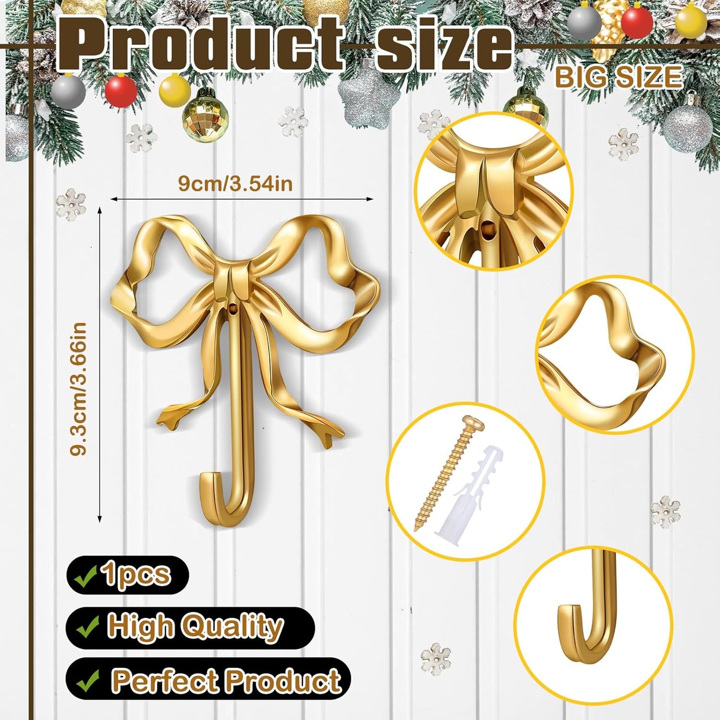 Gold Bow Knot Hooks Brass Wall Hanger Towel Coat Holder for Wedding Bathroom Kitchen Decor