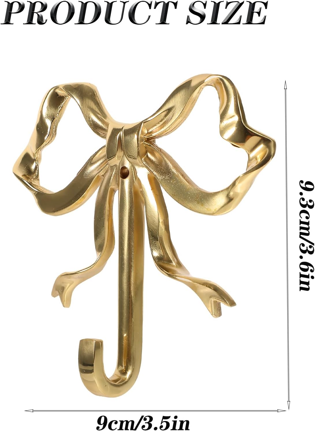 Gold Bow-Knot Wall Hook for Hanging Coat Hat Towel - Brass Home Decor Hook - Multi-Purpose Medium Hanger