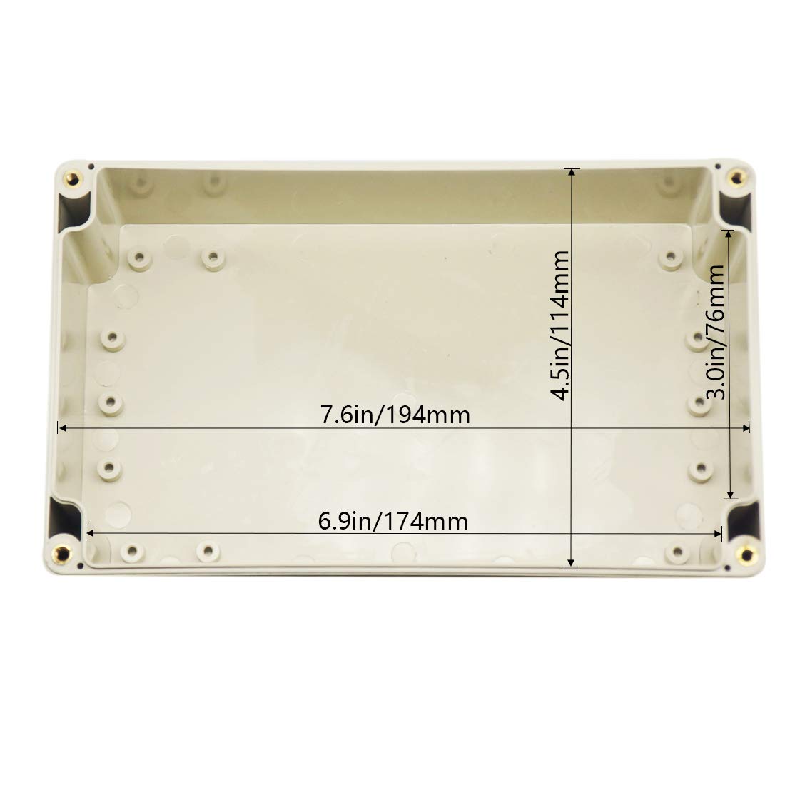 Gray ABS Plastic Junction Box IP65 Waterproof Dustproof Enclosure 7.9 x 4.7 x 2.95 inch - Universal Electrical Project Box