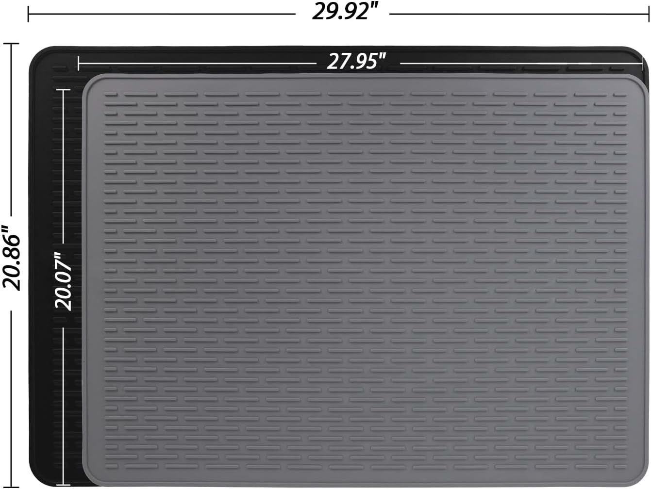 Gray Silicone Stove Top Cover - XL Glass Cooktop Protector & Dish Drying Mat for Electric Stove - 30 x 21 Range Cover
