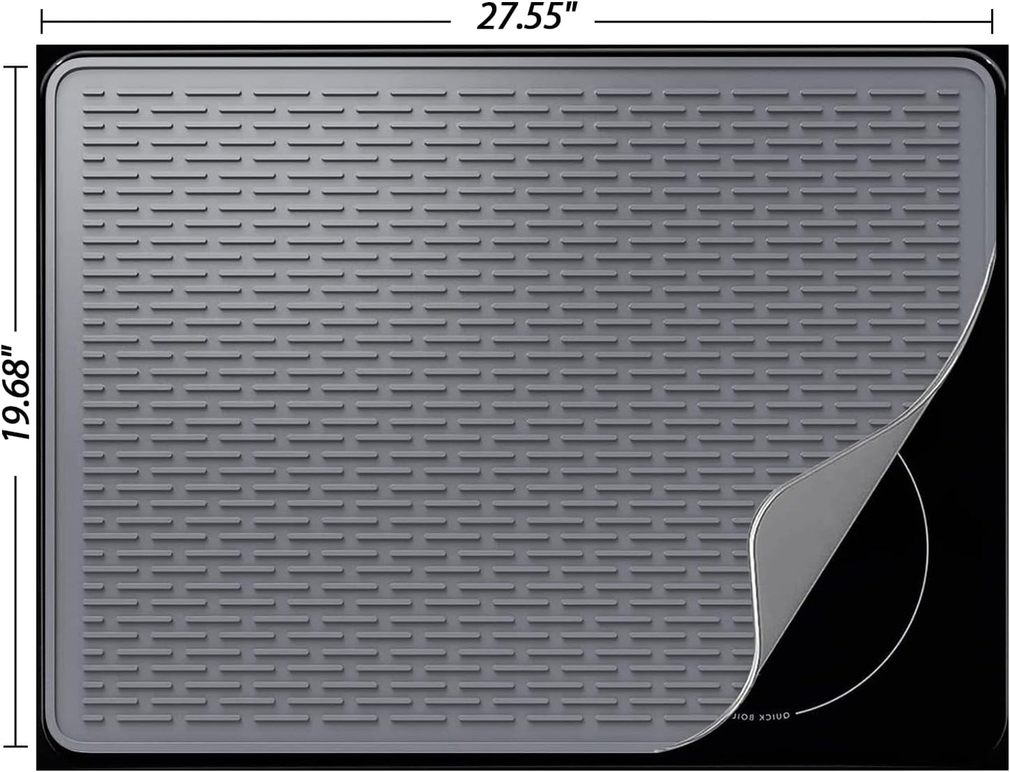 Gray Silicone Stove Top Cover for Glass Cooktop - XL Glass Cooktop Protector and Dish Drying Mat (28 x 20)