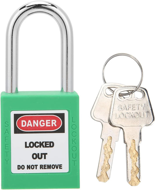 Green 38mm Safety Padlock for Lockout Tagout in Chemical, Electric Power, and Nuclear Energy Industries - Tomotato Insulating Industrial Locks