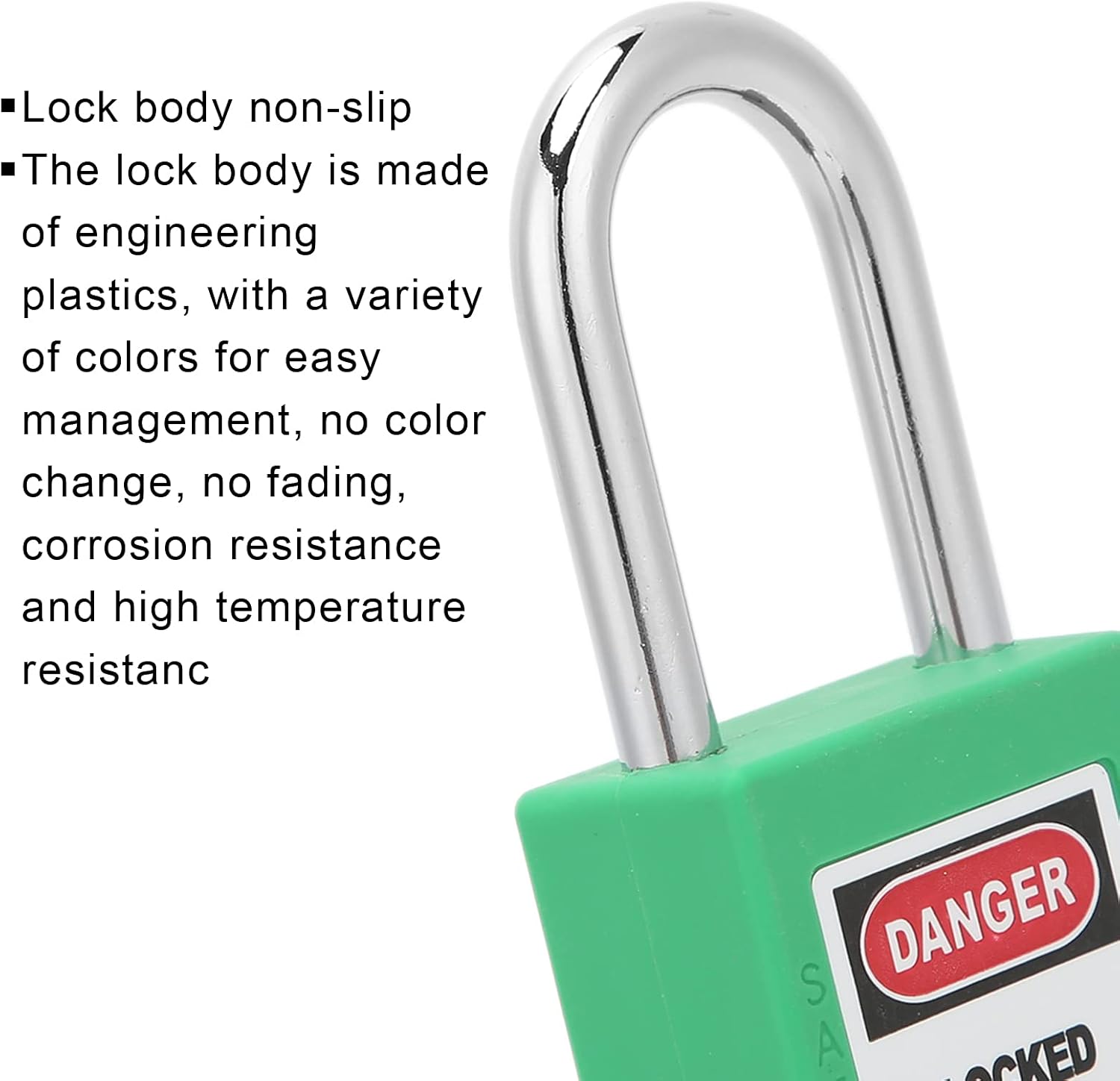 Green 38mm Safety Padlock for Lockout Tagout in Chemical, Electric Power, and Nuclear Energy Industries - Tomotato Insulating Industrial Locks