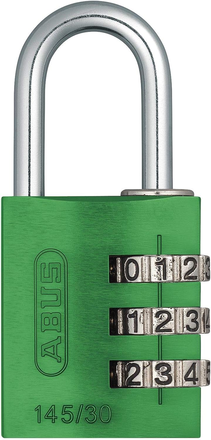 Green ABUS 145/30 C Aluminum Combination Padlock with 3 Dials - WildKart