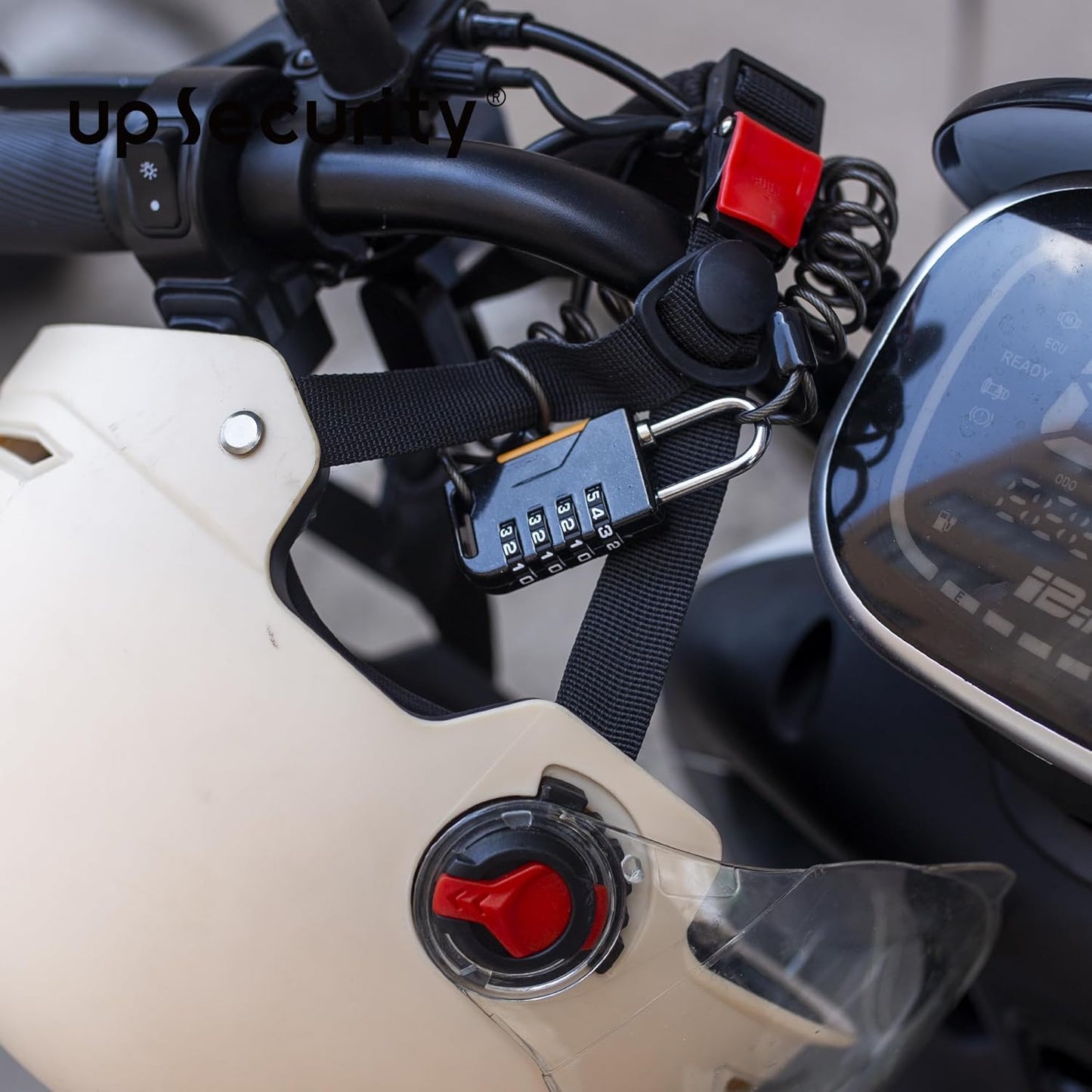 Green UP Security Retractable Cable Bike Lock with Helmet Lock, Theft Protection, Padlock, and Combo - Compact and Convenient Bike Lock