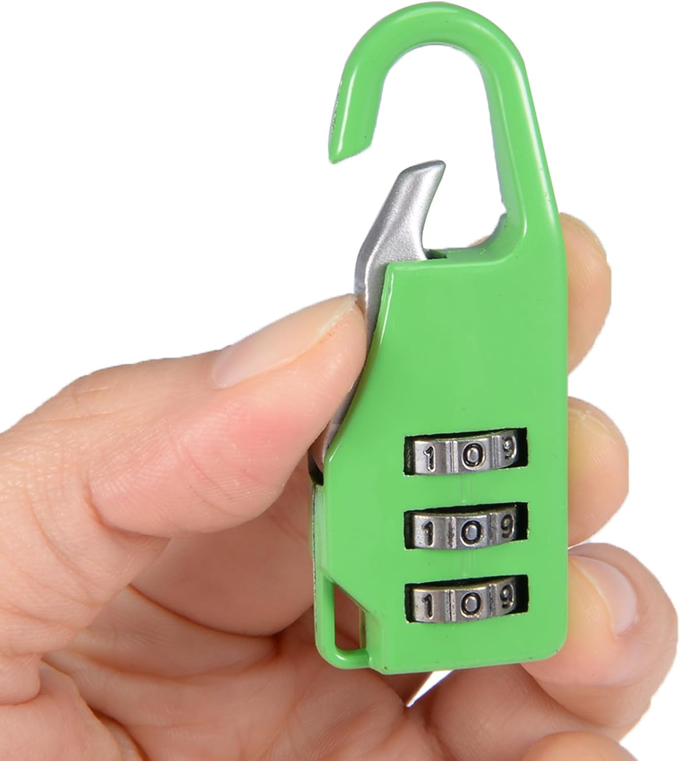 Green Zinc Alloy 3 Digit Combination Padlock for Gym Gate Sports Locker - Resettable Code Combo Lock for Indoor Outdoor Use (3.5mm)