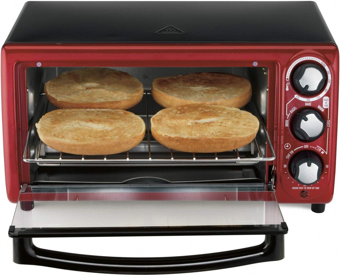 Hamilton Beach Red 4-Slice Toaster Oven - Compact Countertop Appliance