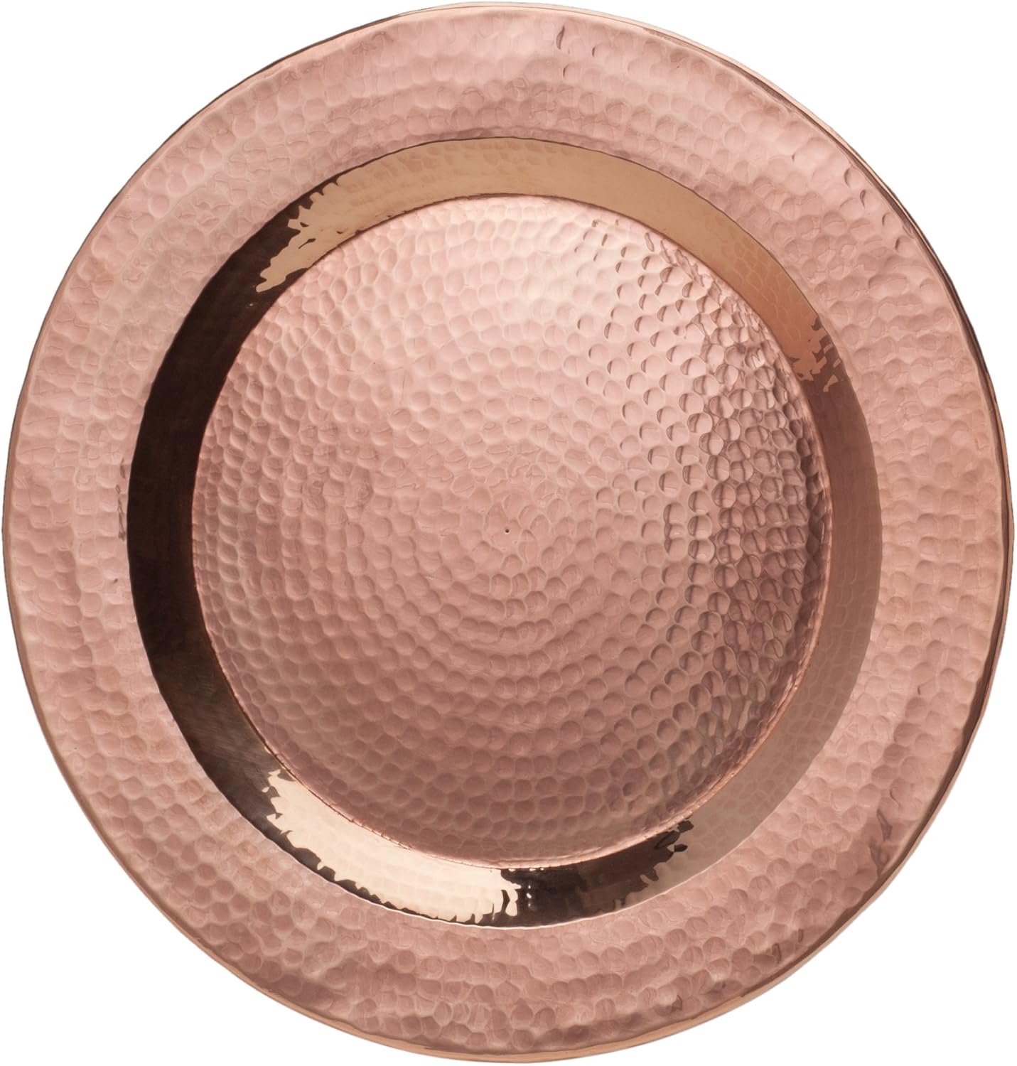 Hand Hammered 100% Pure Copper Round Charger Plate - 12 inch Diameter - Single Piece by Sertodo Copper