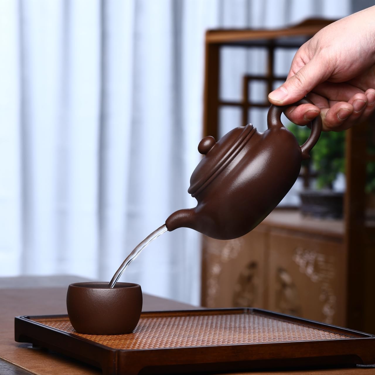 Handmade Yixing Purple Clay Teapot 12.8 Oz - SILINE Fine Zisha Series, Chinese Kungfu Tea Maker, Authentic Clay Pot