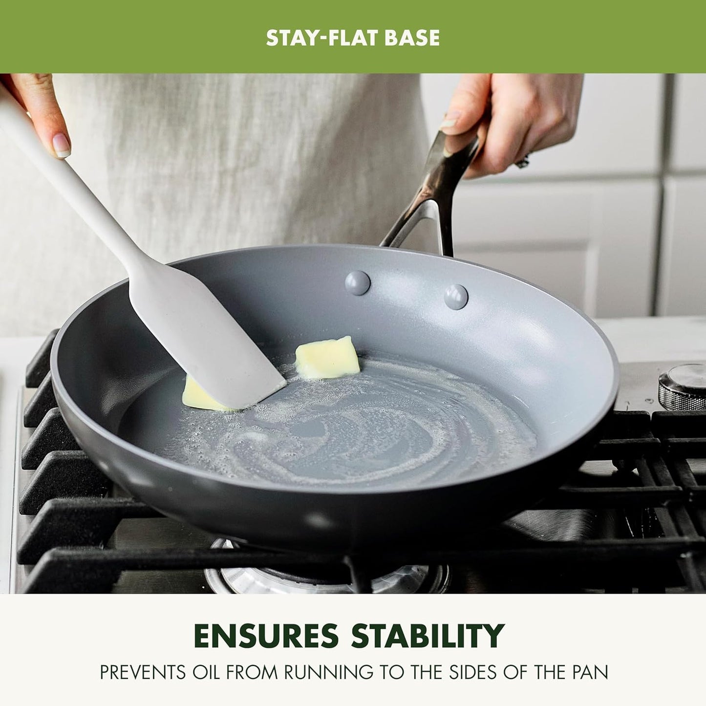 Healthy Ceramic Nonstick Frying Pan Skillet Set, PFAS-Free, Induction, Dishwasher & Oven Safe - GreenPan Valencia Pro Hard Anodized, 8" & 10" Gray