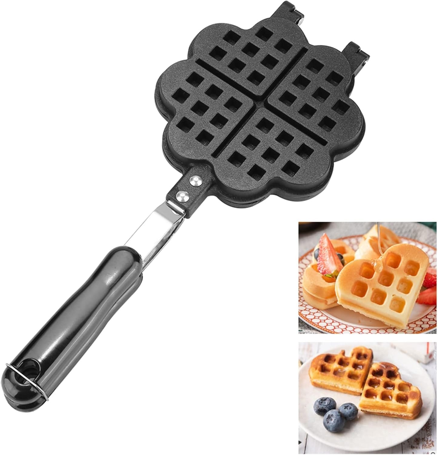 Heart Shaped Tomotato Waffle Maker Pan for Household and Restaurant Use - Non-Stick Mold Press Plate Baking Tool