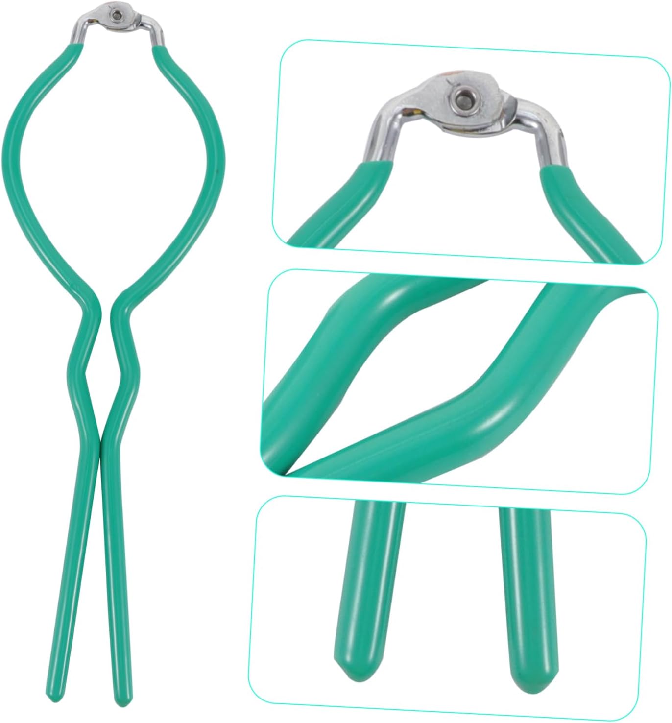 Heat Resistant Bottle Picker Clip Tool with Comfortable Handle - Deep Green Anti-Scald Kitchen Accessory