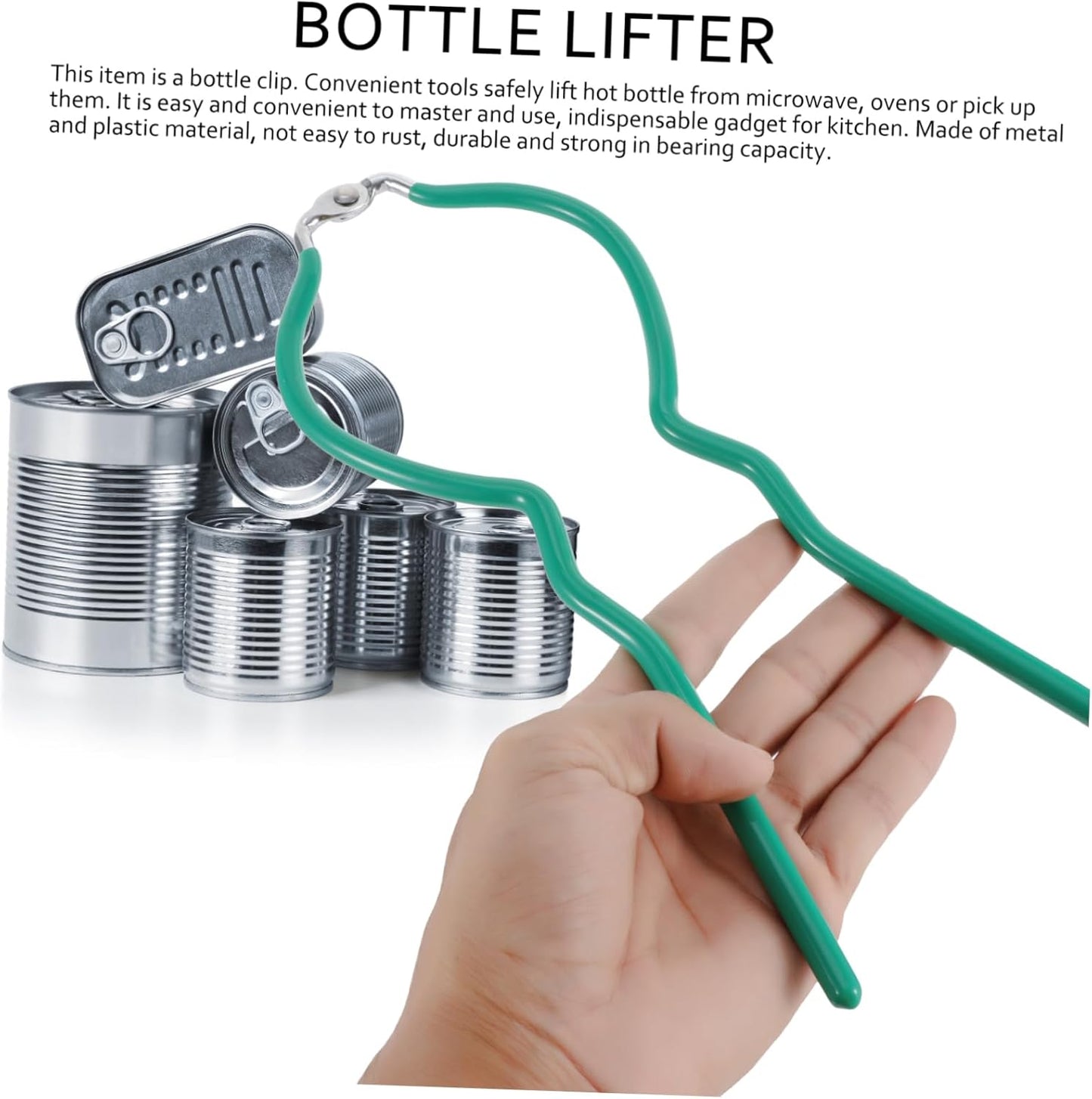 Heat Resistant Bottle Picker Clip Tool with Comfortable Handle - Deep Green Anti-Scald Kitchen Accessory