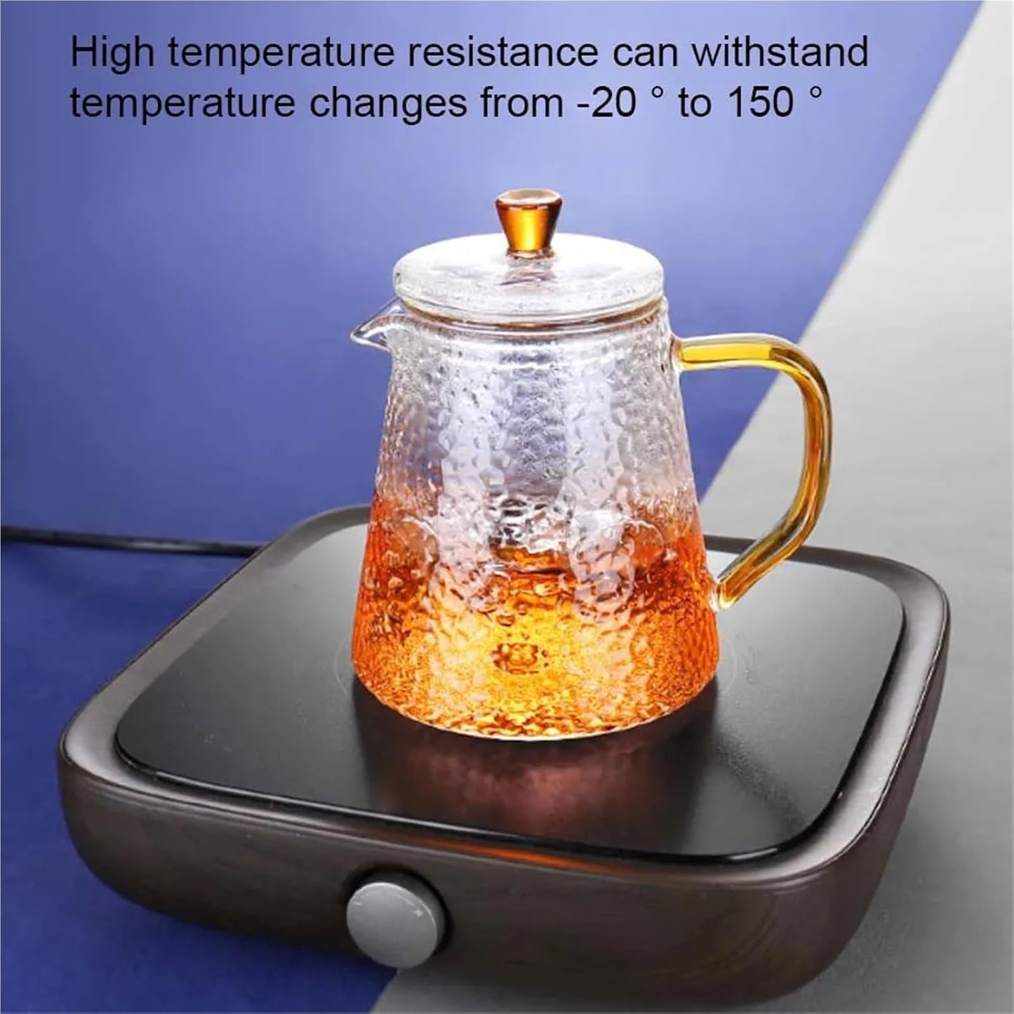 Heat Resistant Glass Teapot with Infuser - 600ml Tea Kettle Diffuser Set