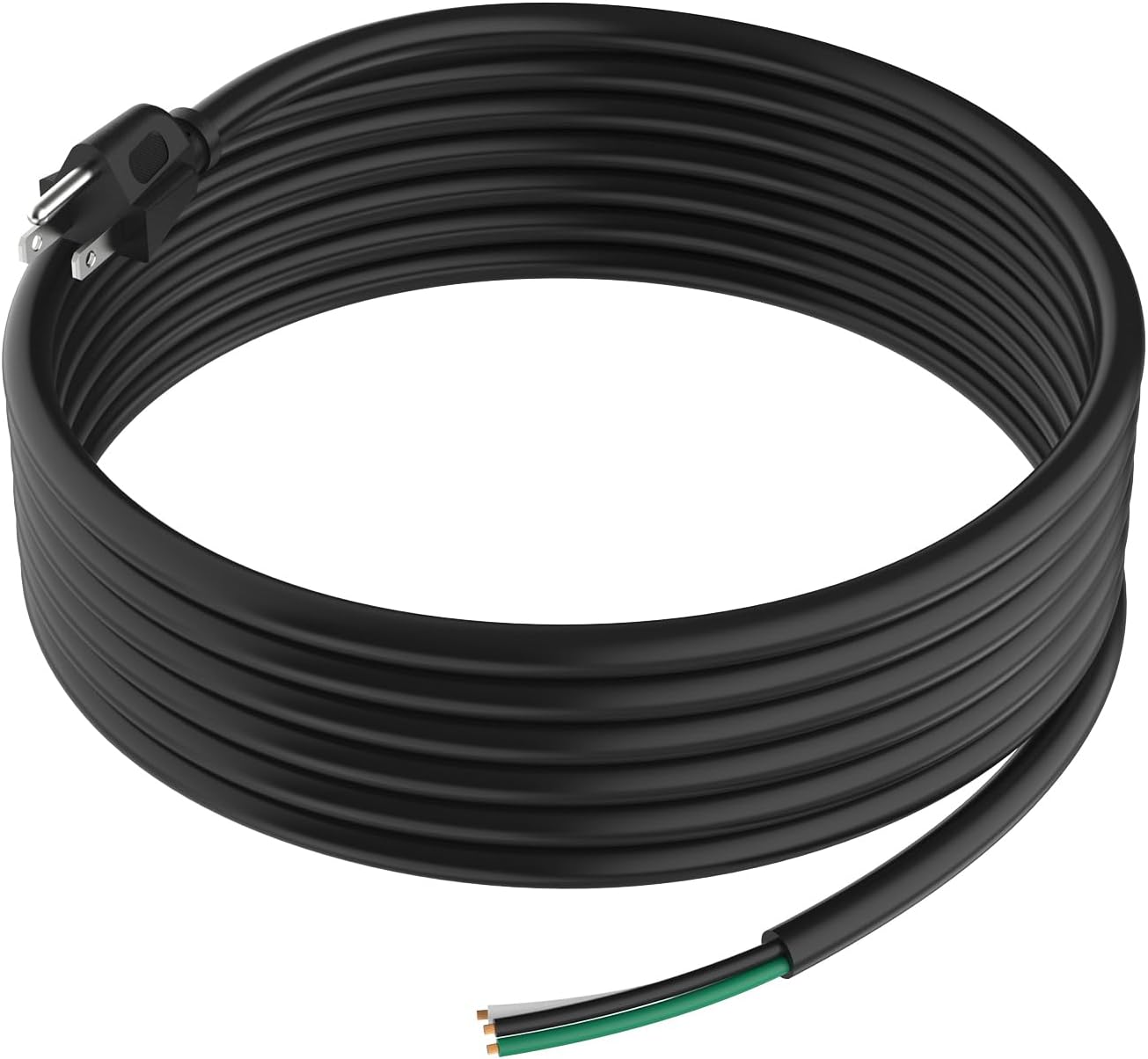Heavy Duty 15ft 12 Gauge Male-to-Male Power Cord for Power Tools, Grinders, and Dishwashers - 110V 115V 120V Electrical Replacement Cord
