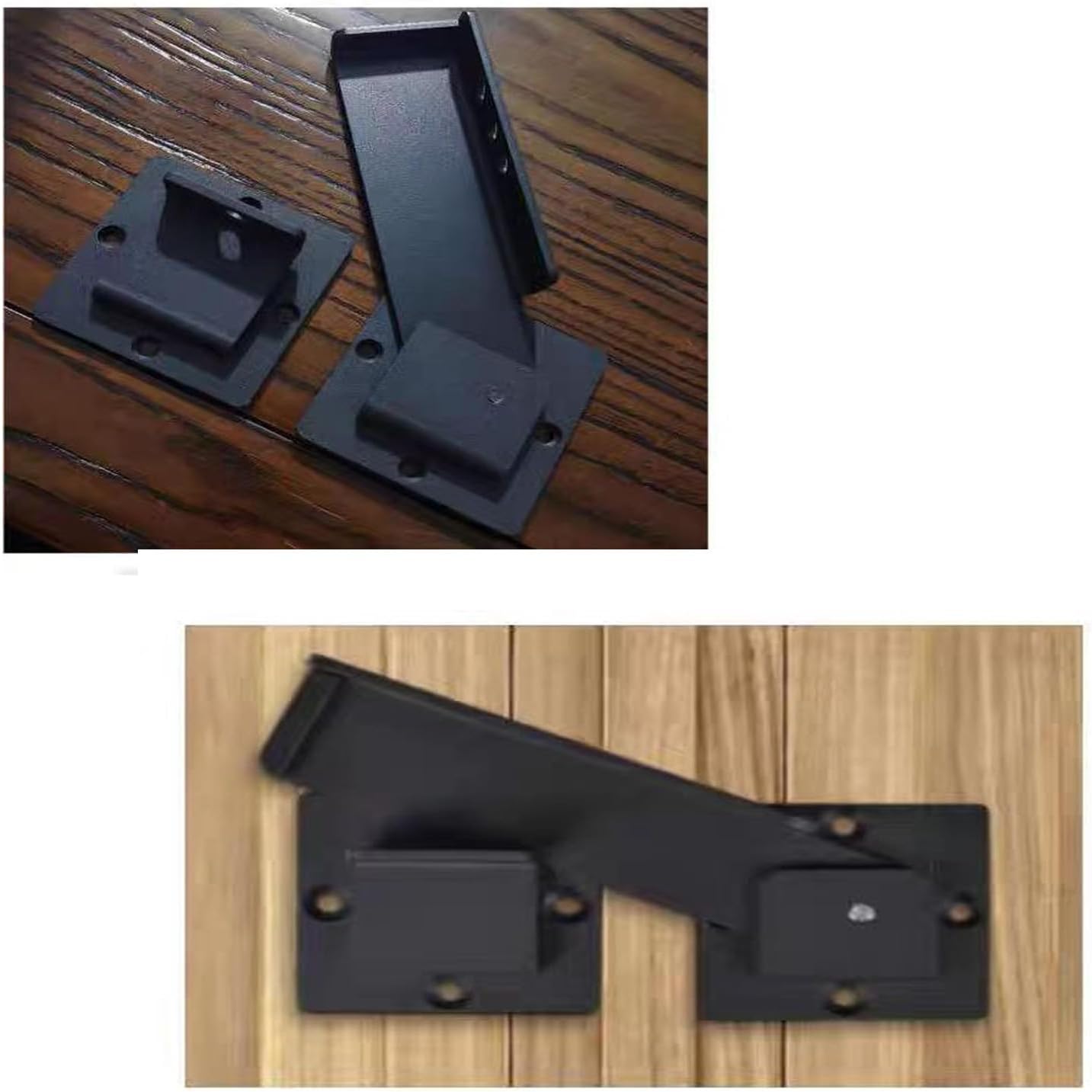 Heavy Duty 7.5" Flip Gate Latch Lock with Screws - Adjustable, Padlock Compatible for Sliding/Swing Open Doors - Ideal for Barns, Garages, Yards, Sheds - Black