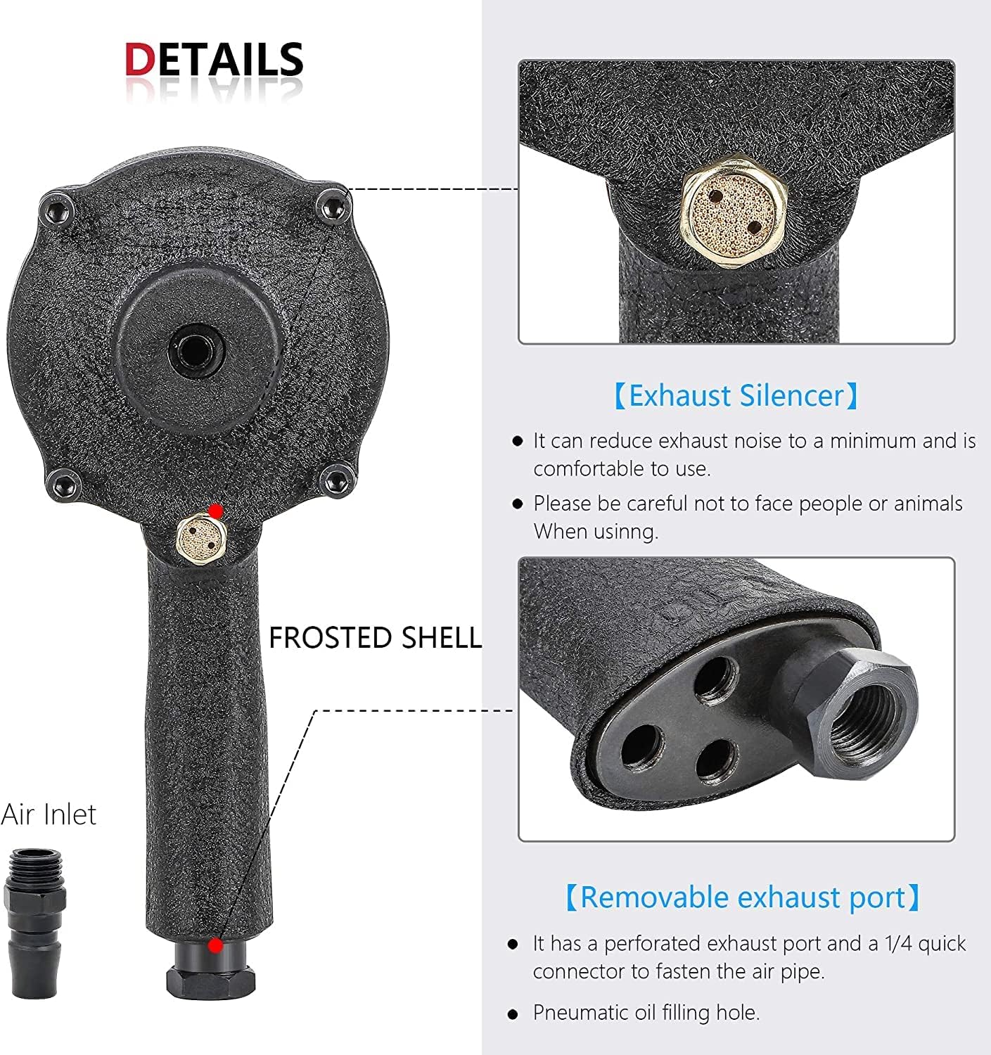Heavy Duty 8mm Pneumatic Metal Hole Punch Tool for Doors, Windows, and Sheet Metal - Industrial Flange Opener for Home, Office, Factory