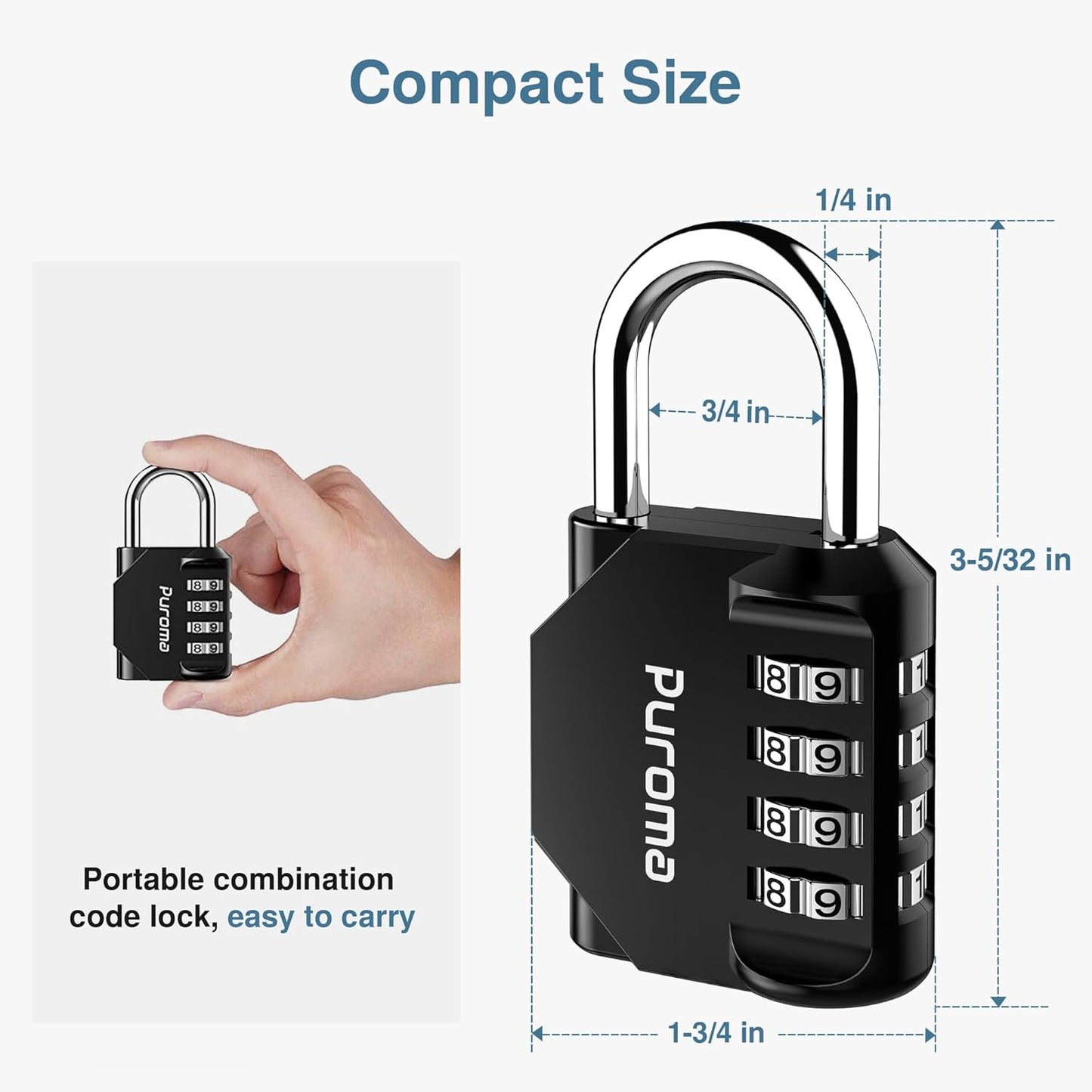 Heavy-Duty Combination Lock & Padlocks Set with 4-Digit Code - Keyed Alike for Fence, Toolbox, Gate, Case - 40mm Hardened Steel, Long Shackle (2 Keys Included)