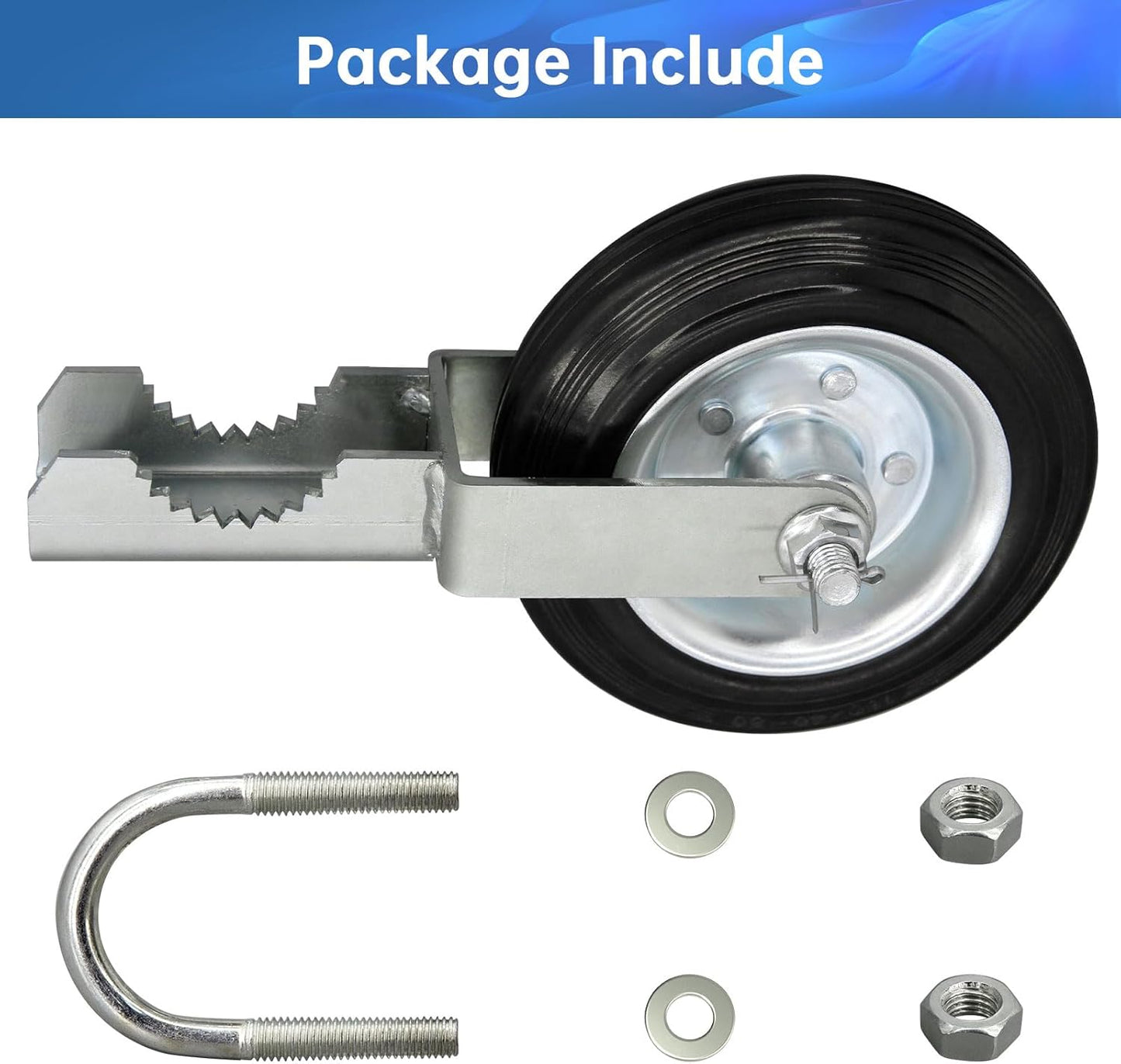 Heavy Duty Gate Wheel 2 Pack for Metal Swing Gates - Fits 1-5/8" to 2" Frames - Gate Support Caster for Chain Link Fences