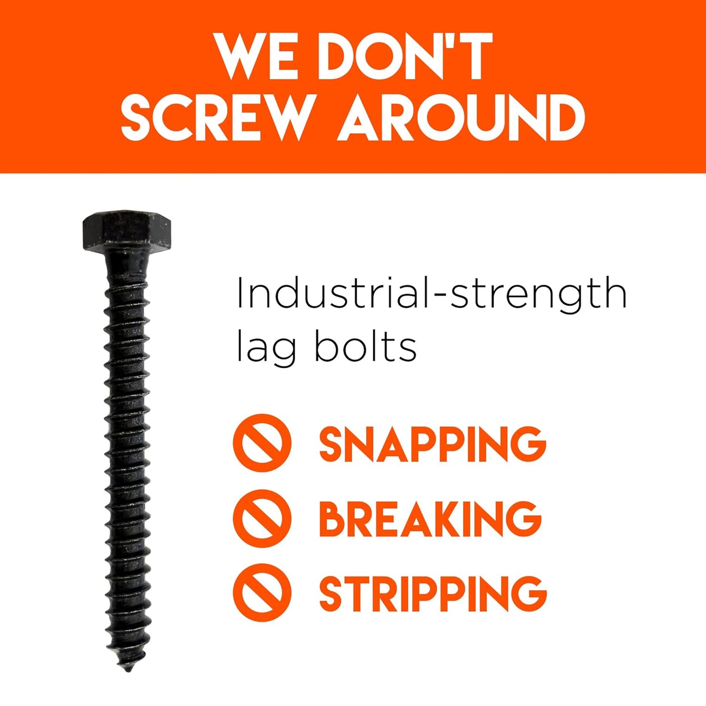 Heavy Duty Lag Bolt Kit for TV Mounting in Wood or Concrete - Includes Bolts, Anchors, and Drill Bits