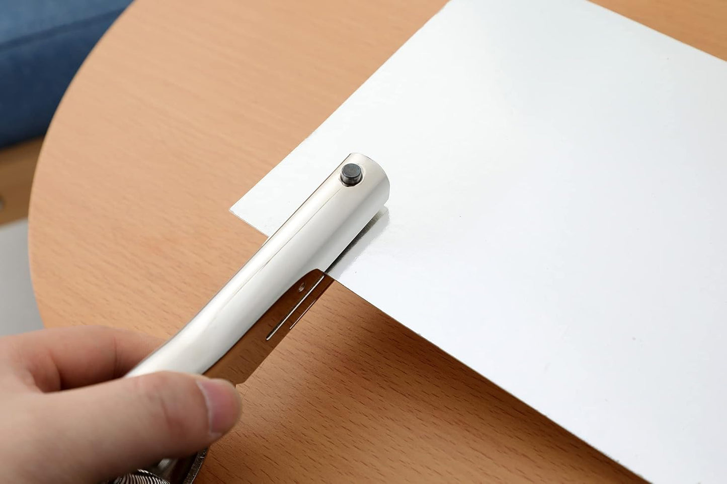 Heavy Duty Portable Hand Held Single Hole Punch for Paper, Cards, and Plastic - 1/4 inch (6mm) Hole Size