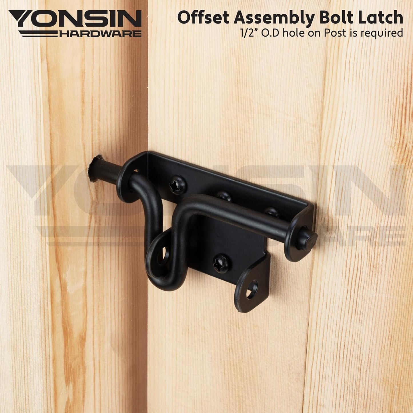 Heavy Duty Slide Bolt Gate Latch Set for Wooden Fence & Doors with Padlock Hole - Black - WildKart