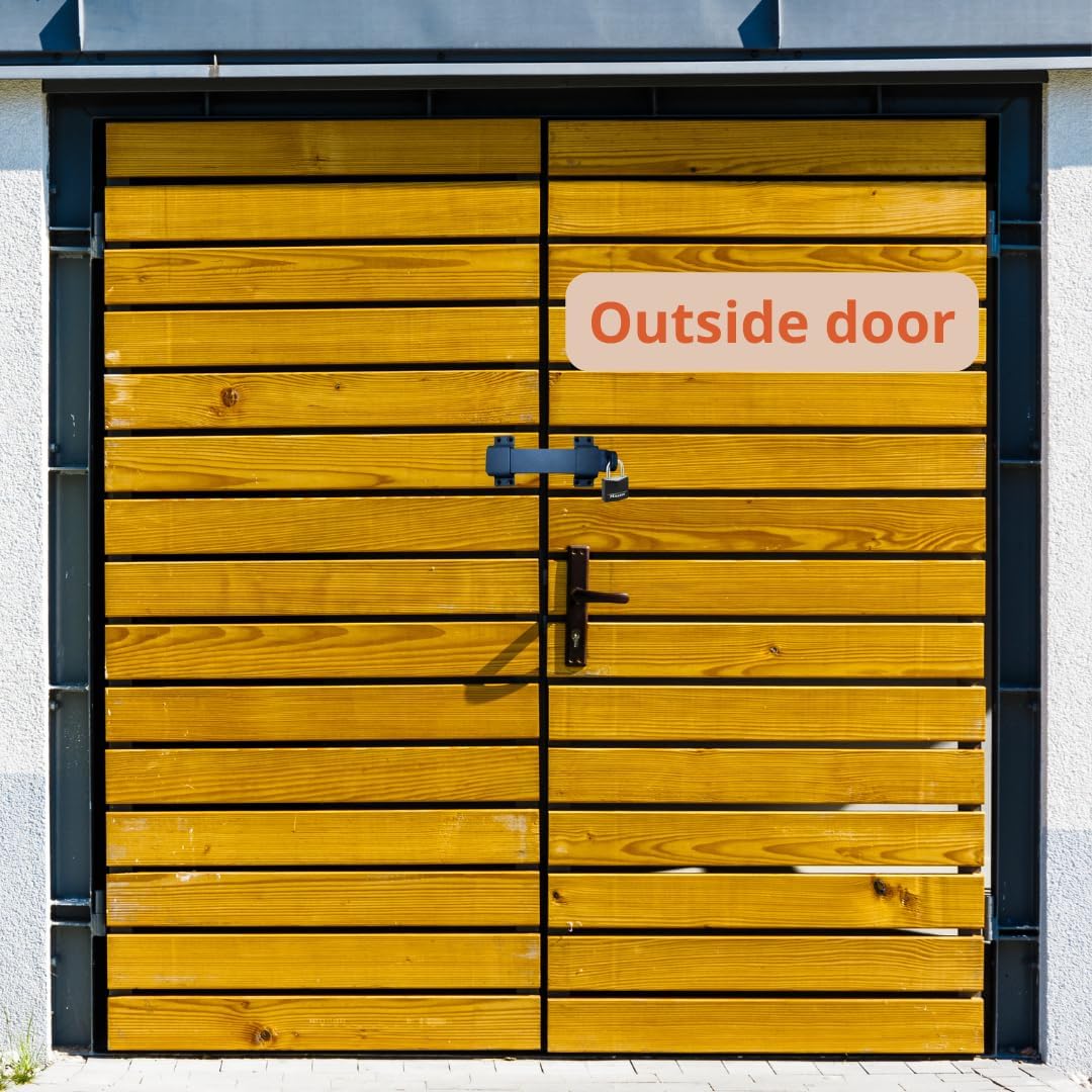 Heavy Duty Slide Gate Latch with Padlock Hole - Ideal for Wooden Fences, Barn Doors, Outdoor Gates, Sheds, Matte Black (Style 1-M1-set 2)