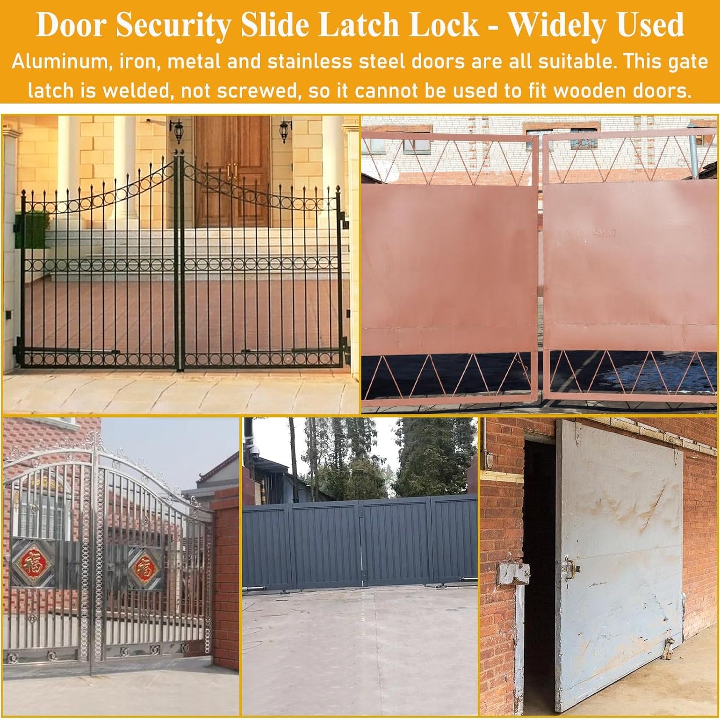 Heavy Duty Stainless Steel Barn Door Lock with Slide Latch - Secure Gate and Fence Hardware with Padlock Hole - SmaringWing Premium Quality