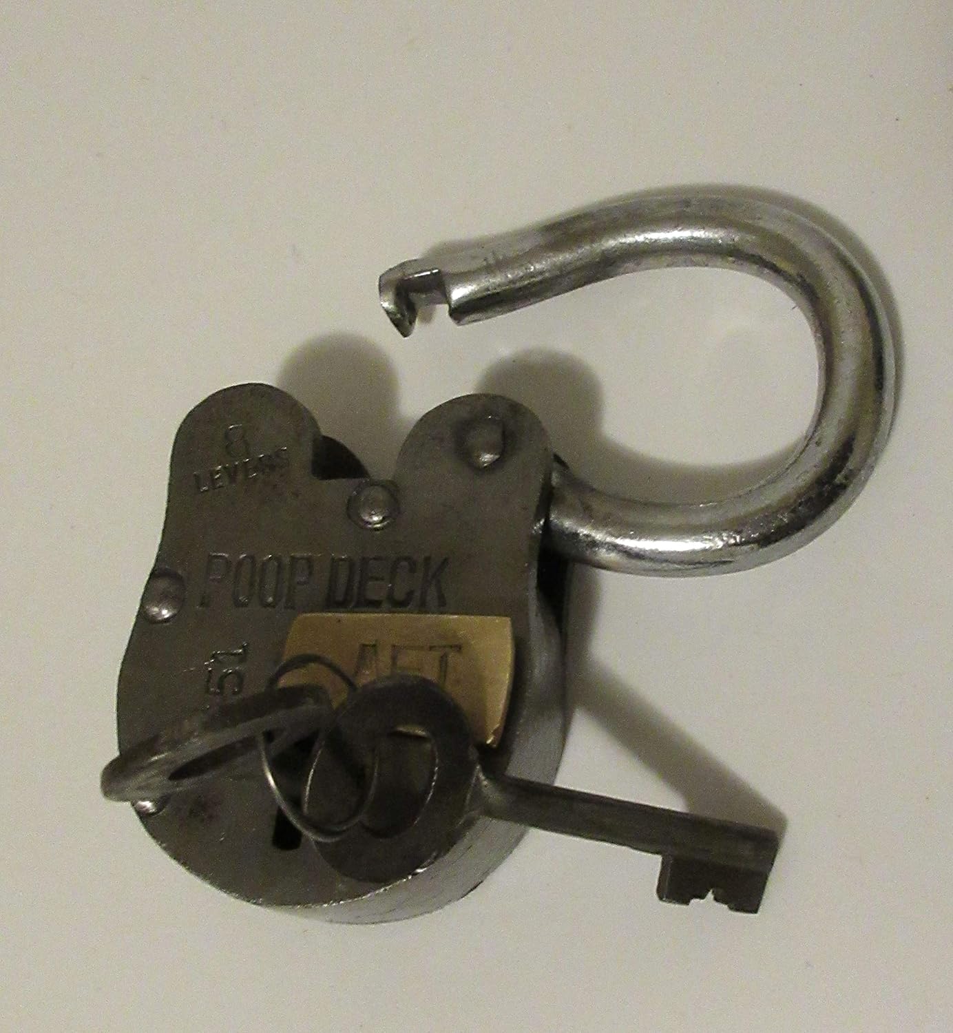 Heavy-Duty Steel Poop Deck Padlock Set with 2 Keys - Marine Grade Security Lock for Boats