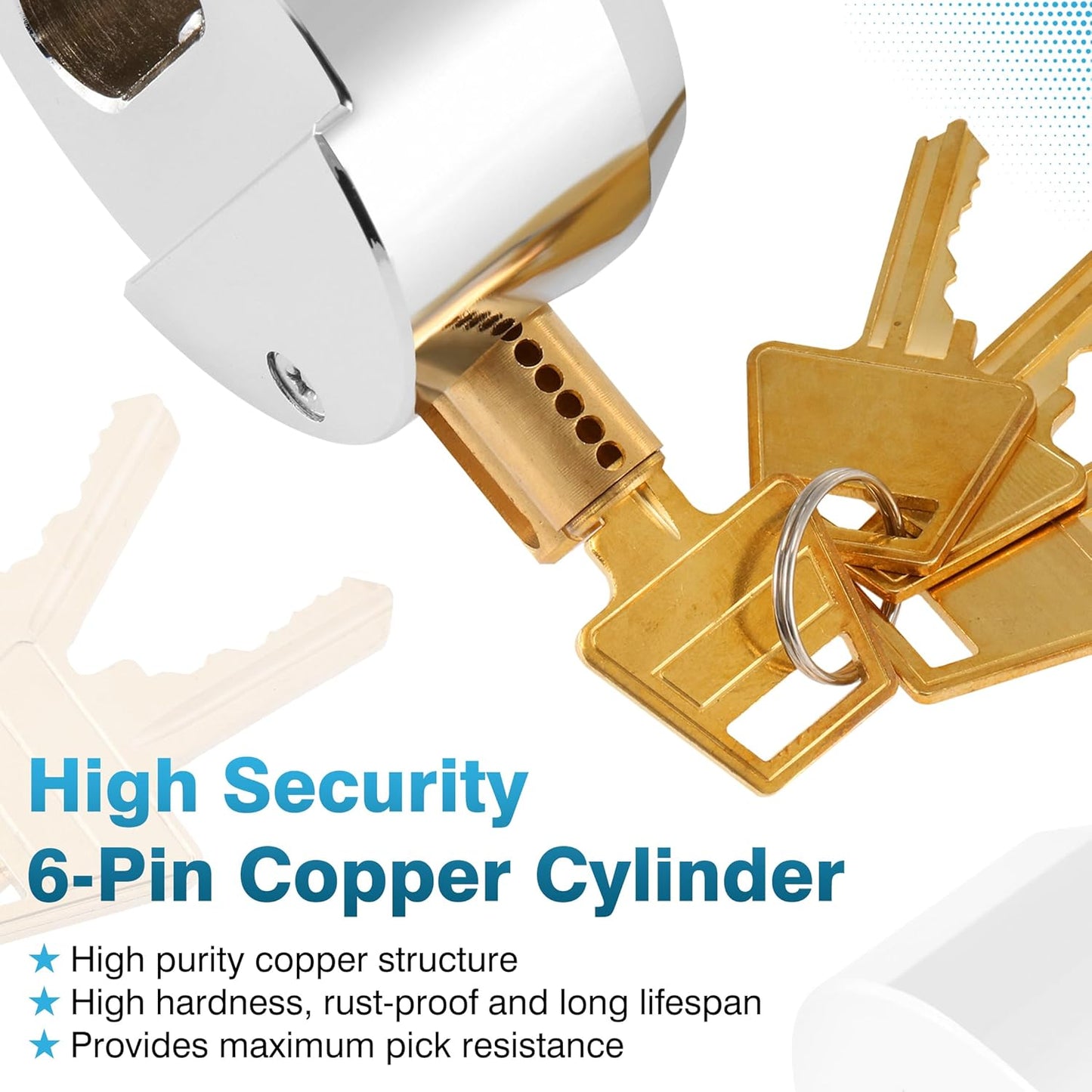 Heavy Duty Steel Puck Lock Set with Hidden Shackle - Keyed Alike - Ideal for Shipping Containers, Trailers, Trucks - 2-7/8" - Silver