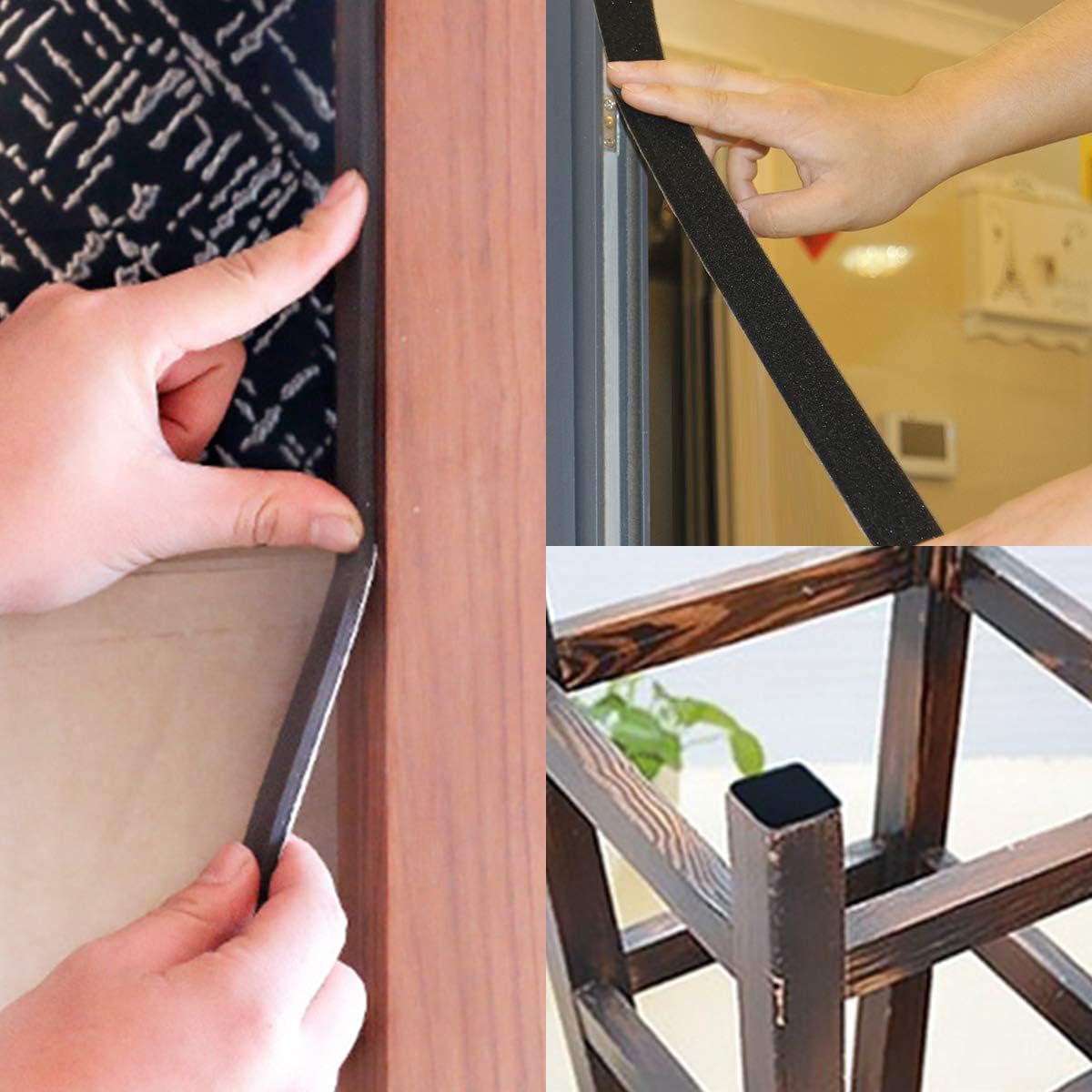 High Density Foam Tape Weather Stripping Window Seal - 1"Wx1/8"T Adhesive Closed Cell Weather Strip - Total 30FT - Black