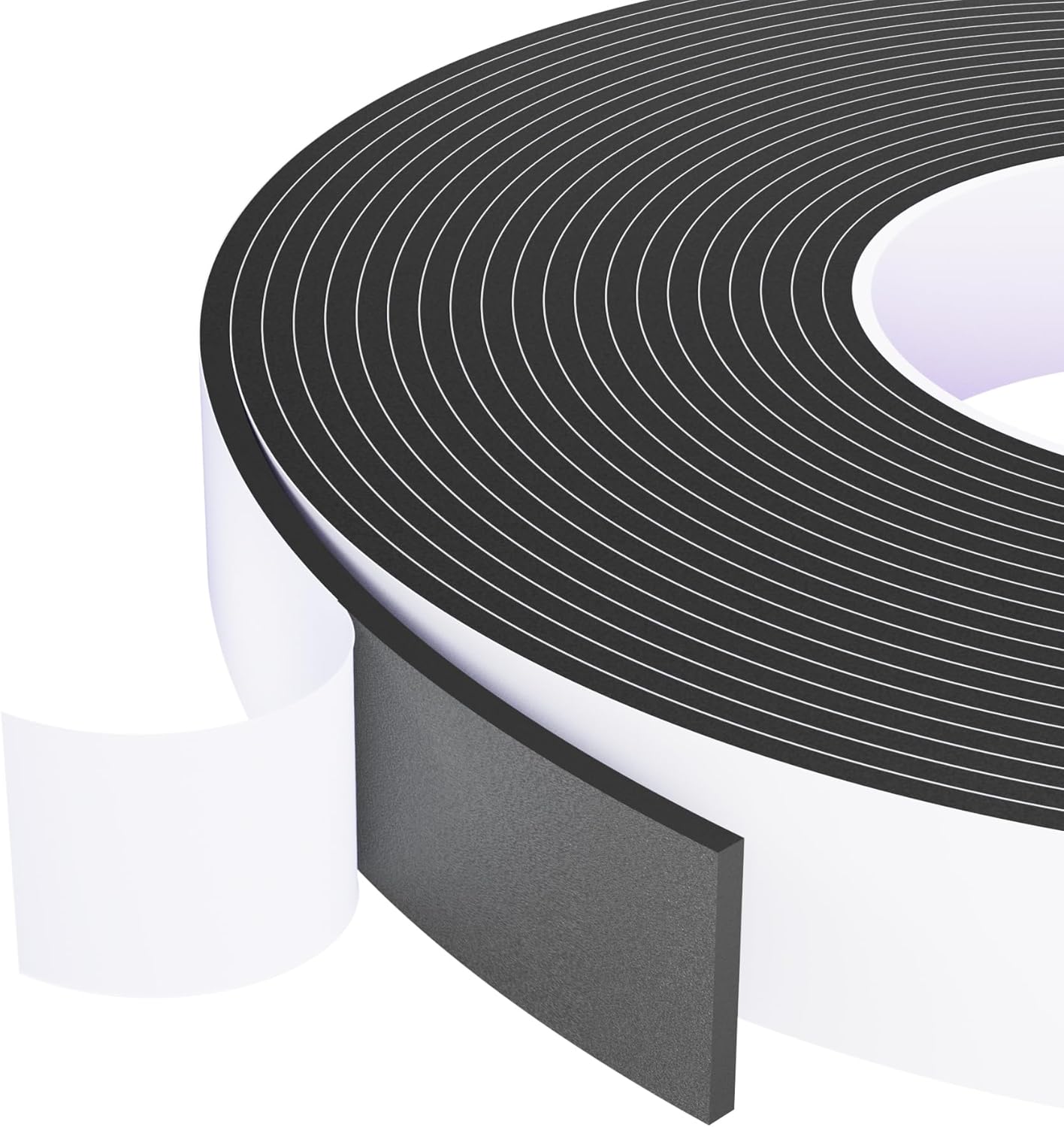 High Density Foam Weather Stripping Door Seal, 1" Wide X 1/8" Thick, Self Adhesive Tape Roll for Air Conditioner Window, Soundproof Seal Strip, 33ft Long