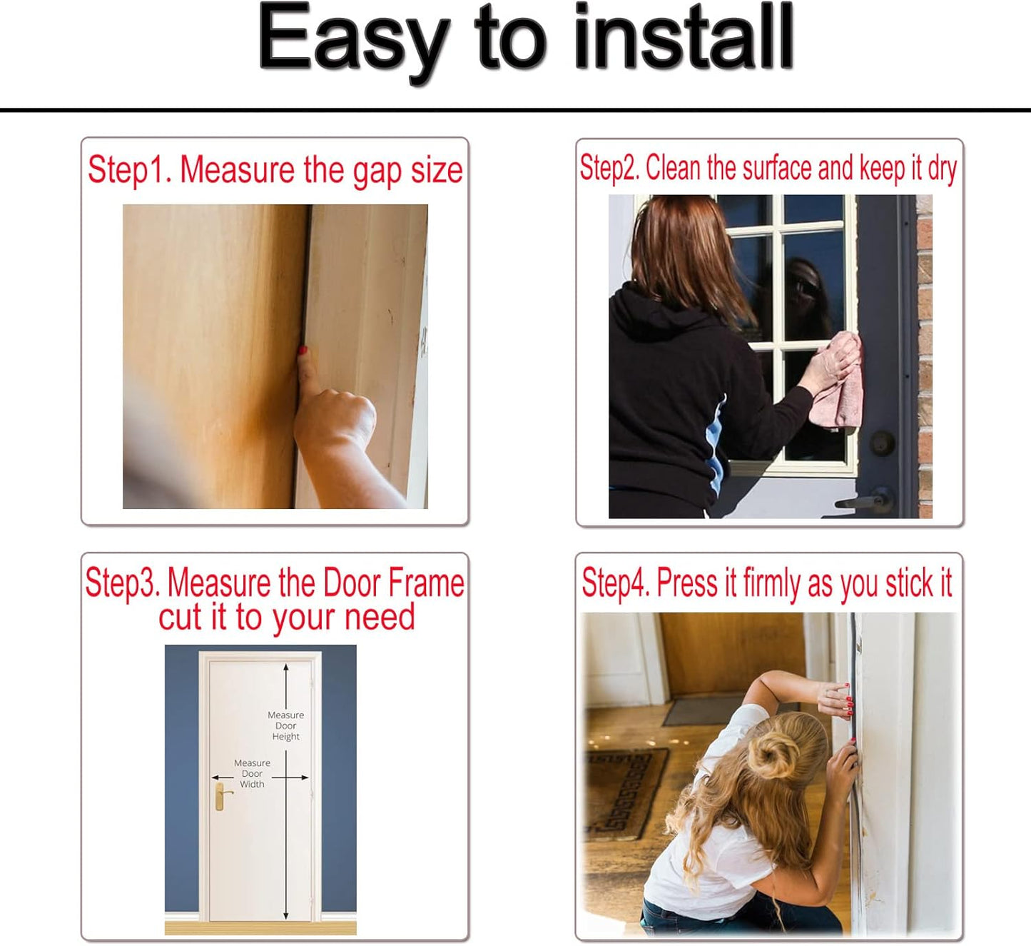 High-Density Rubber Foam Weather Stripping Seal Tape for Door Frame and Window - Self-Adhesive Insulation Roll for Extra Large Gaps (1/2" W x 1/8" T x 32FT, Black)