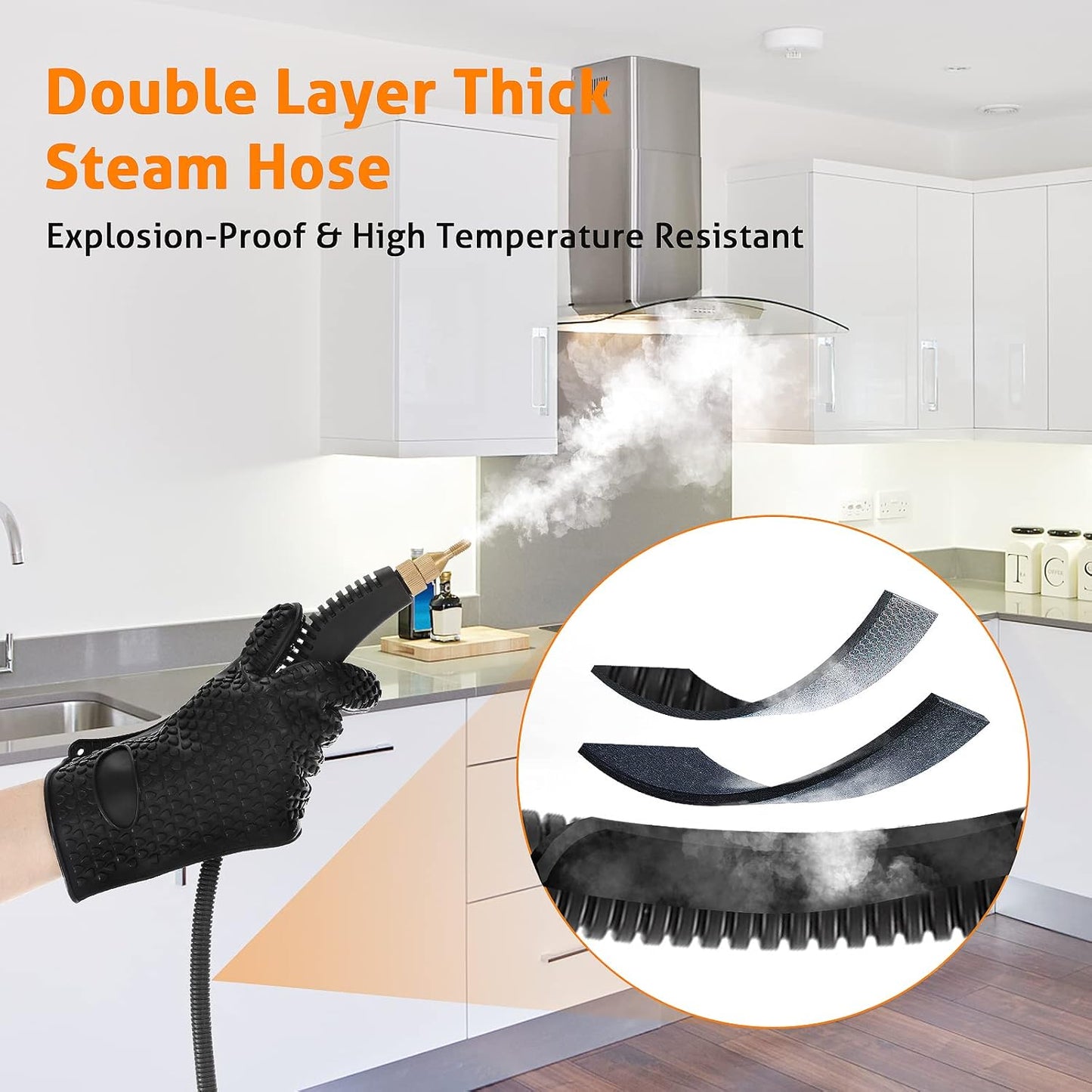 High Pressure Handheld Steamer for Cleaning - Portable Electric Steam Cleaner for Car Detailing, Home, Kitchen, Floors - WICHEMI (1800W, Green)