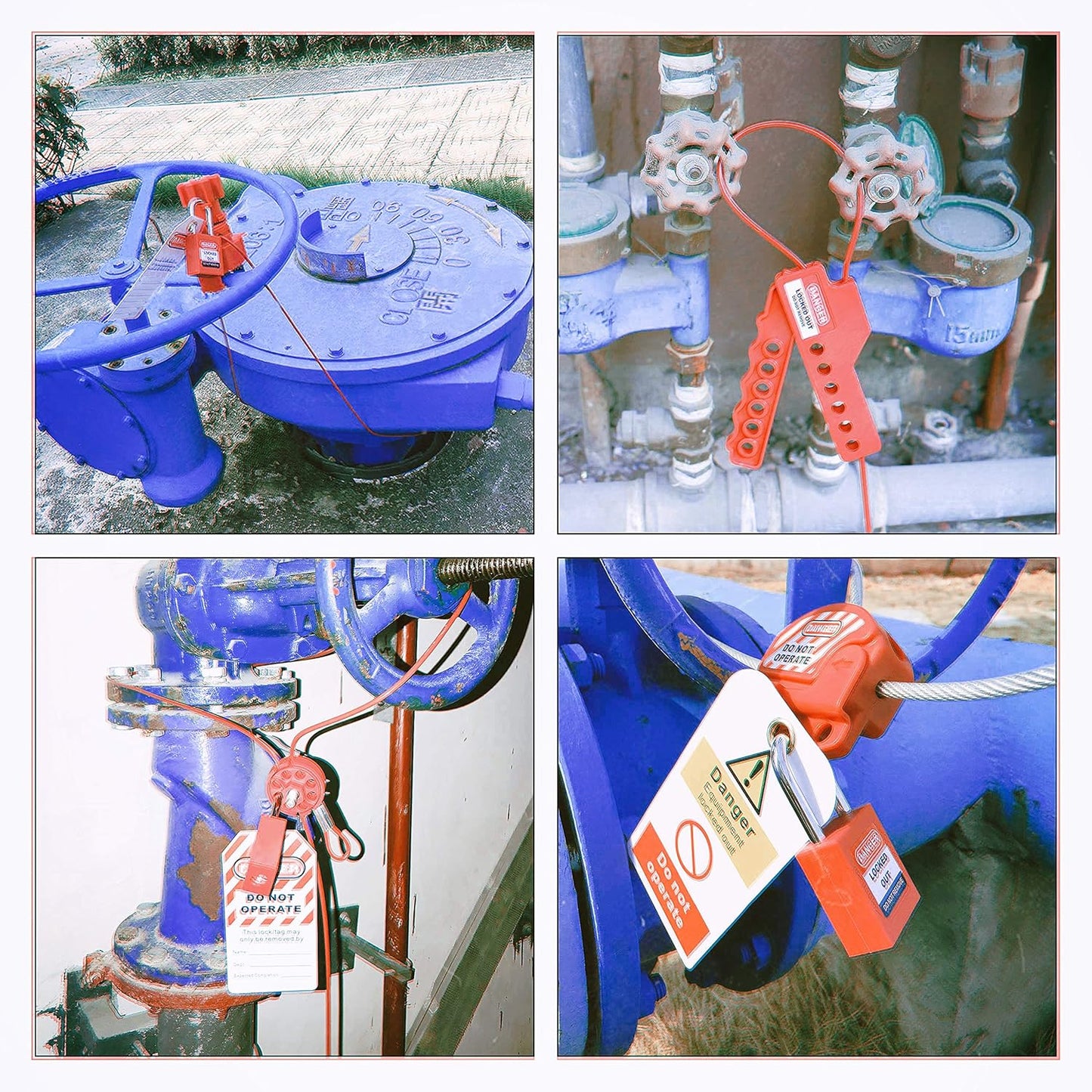 Holulo Lockout Tagout Kit with Breaker Lockout, Hasp, Padlock, and Bag - 8 Piece Set for Valves and Common Breakers