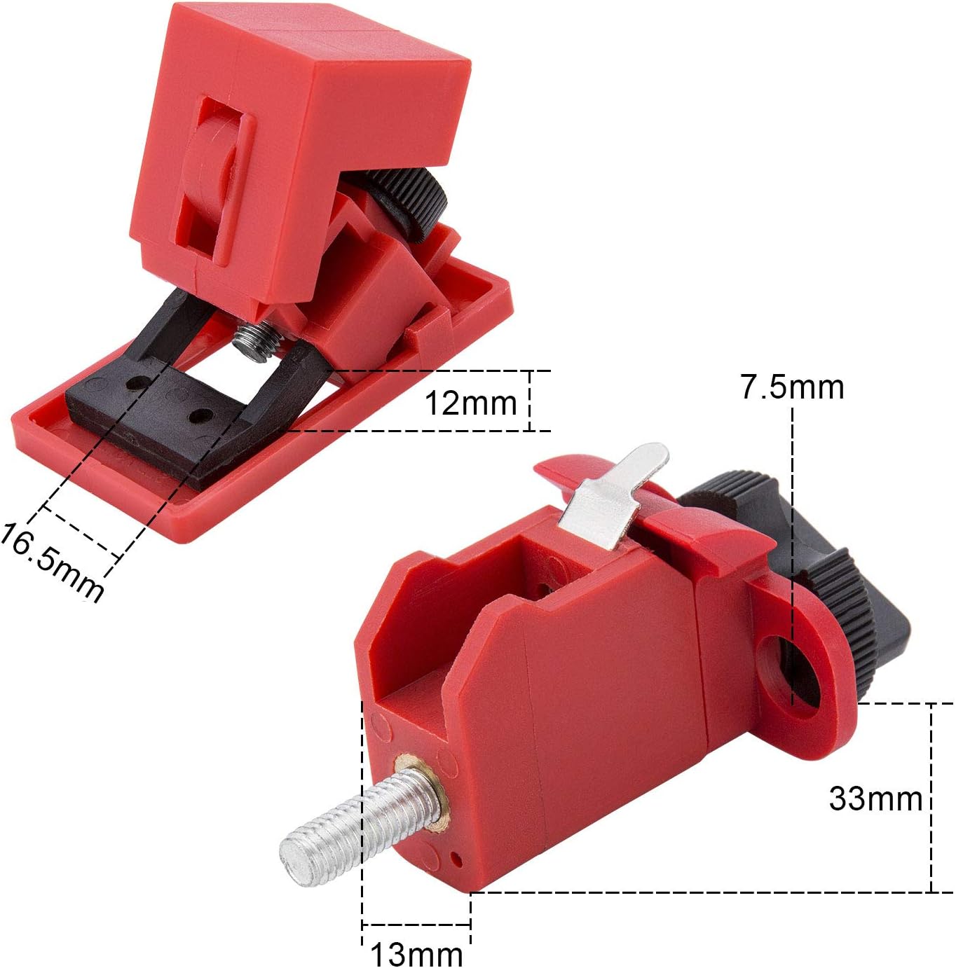 Holulo Lockout Tagout Kit with Breaker Lockout, Hasp, Padlock, and Bag - 8 Piece Set for Valves and Common Breakers