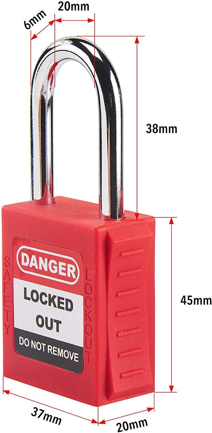 Holulo Lockout Tagout Kit with Breaker Lockout, Hasp, Padlock, and Bag - 8 Piece Set for Valves and Common Breakers