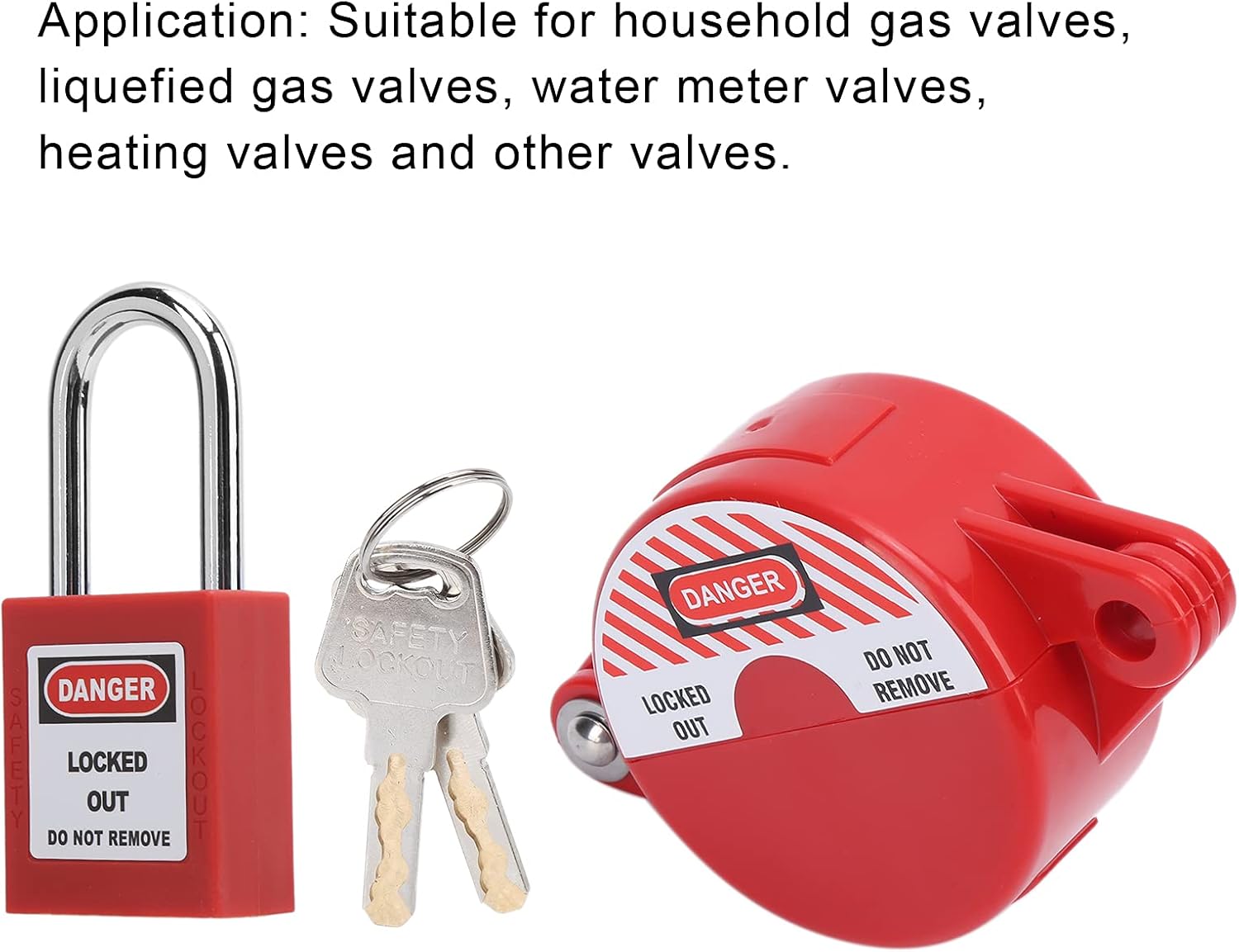 Home Valve Lockout Safety Padlock for Liquefied Gas, Water Meter, Floor Heating, Drain Switch Kit by Dioche