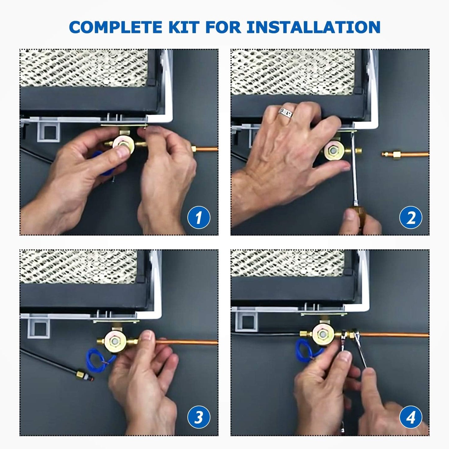 Humidifier Water Solenoid Valve 4040 Replacement for A.prilaire 220, 224, 400, 500, 600, 700 - 24V, 2.3W, 60HZ - Blue - Compatible with Part # B2015-S85, B2017-S85