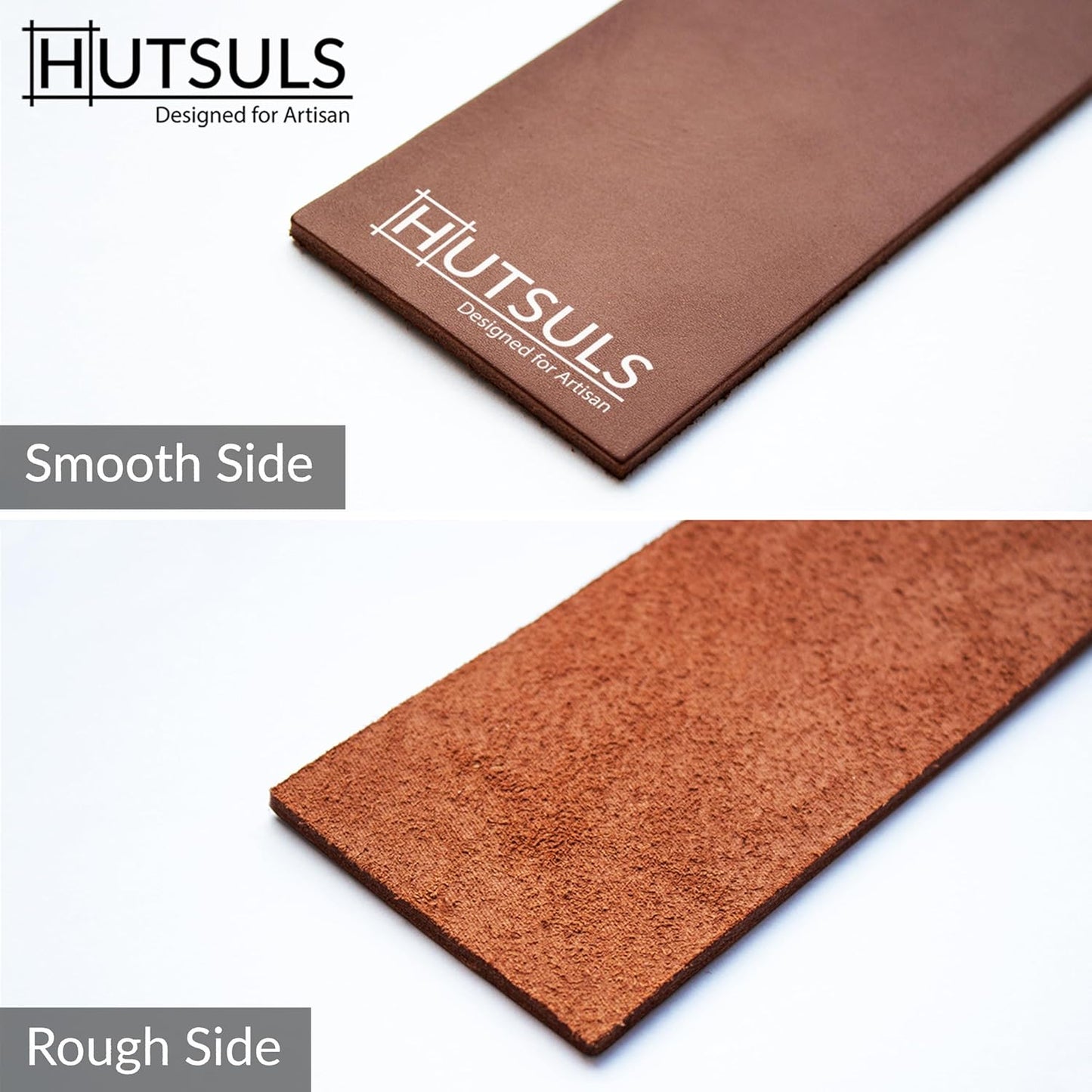 Hutsuls Brown Leather Strop Kit with Green Honing Compound - Achieve Razor-Sharp Edges with Two-Sided Knife Sharpener and Step-by-Step Guide