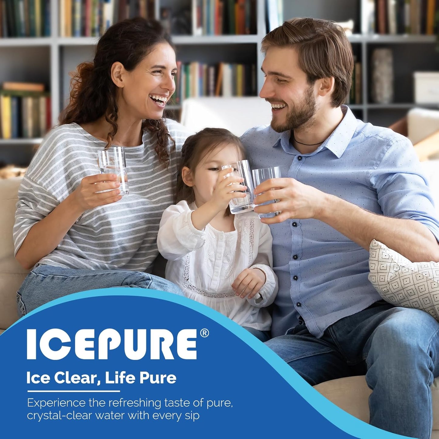 ICEPURE 4396508 Refrigerator Water Filter Replacement for EveryDrop Filter 5 and Whirlpool 4392857 - 2 Pack