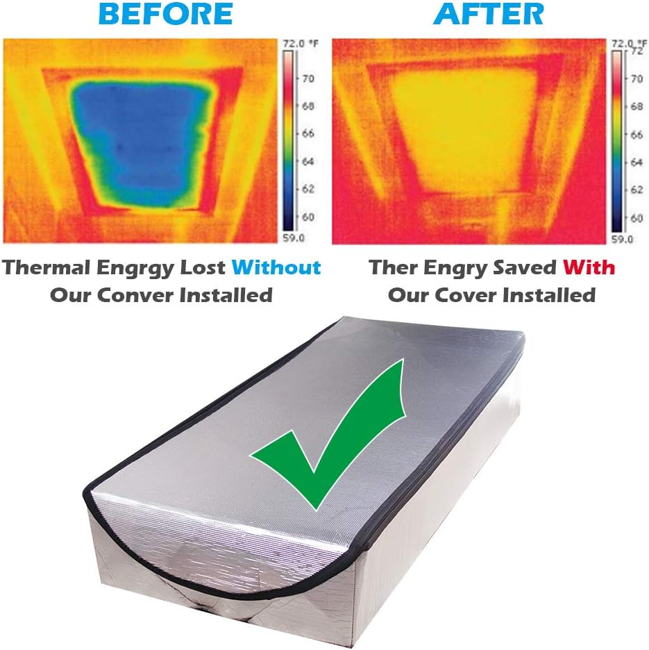 Insulated Attic Stairs Cover with R-Value 15.5 - 25" x 54" x 11" - Easy Zipper Access - Air Tight Ladder Insulation