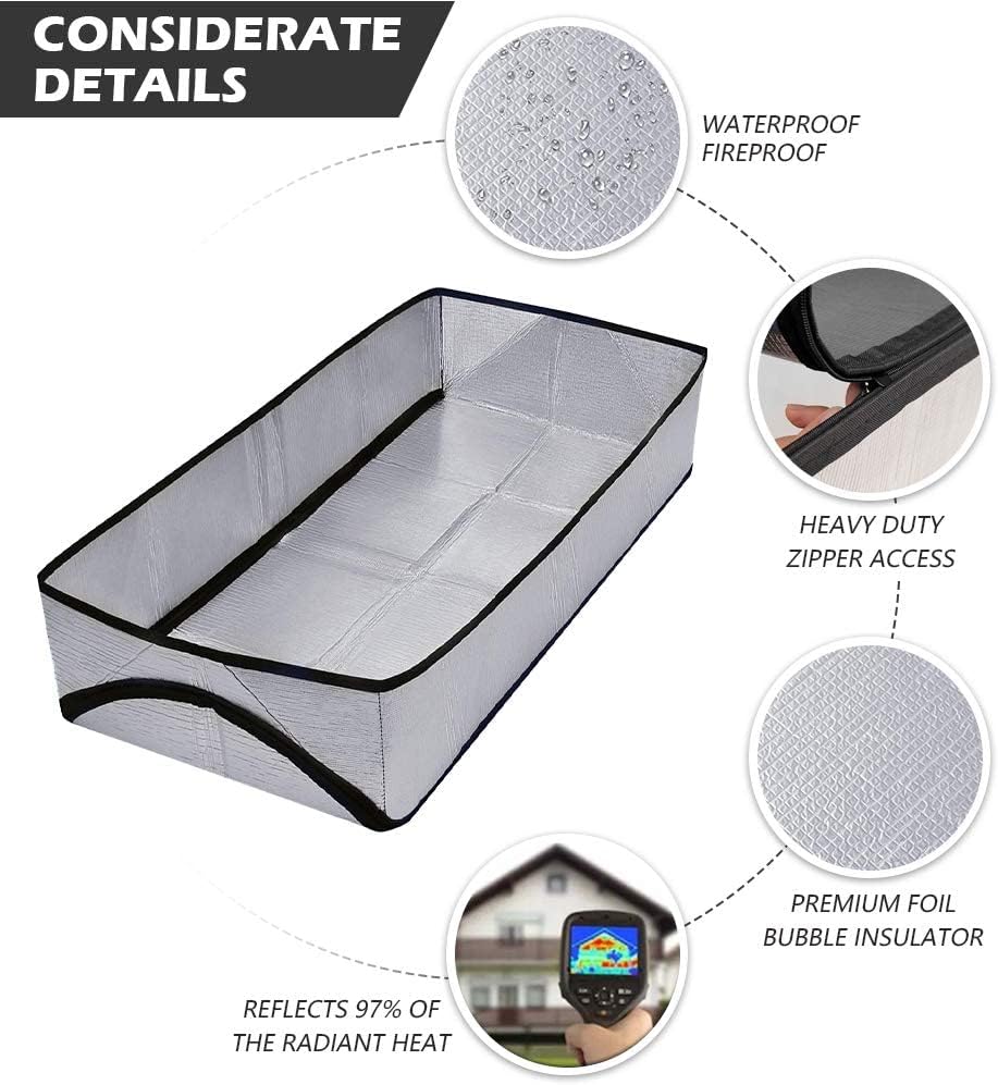 Insulated Attic Stairs Cover with R-Value 15.5 - 25" x 54" x 11" - Easy Zipper Access - Air Tight Ladder Insulation