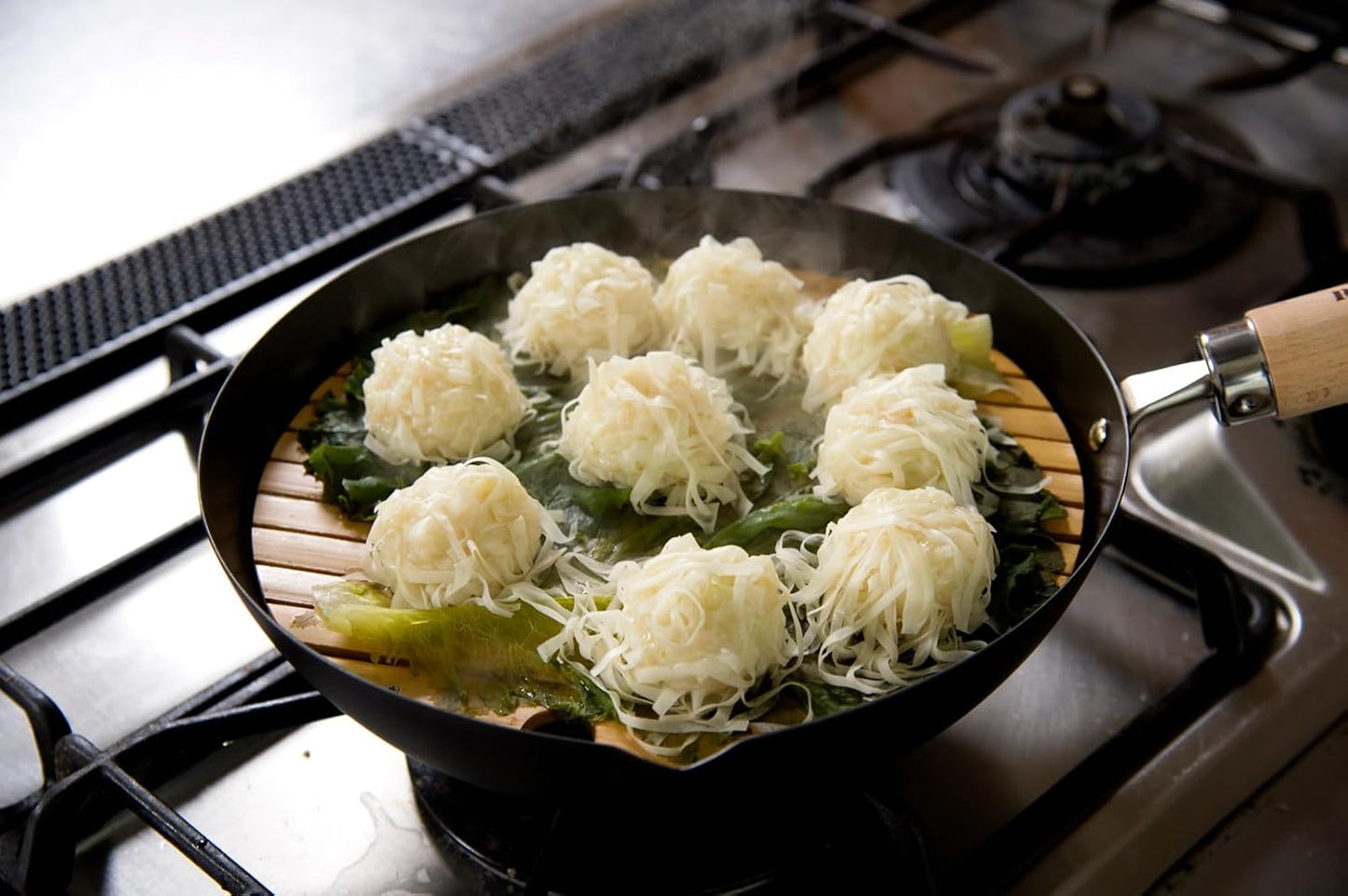 Japanese River Light Seiro Goku Bamboo Steamer Stand for Induction Cooking - Authentic Japan-Made